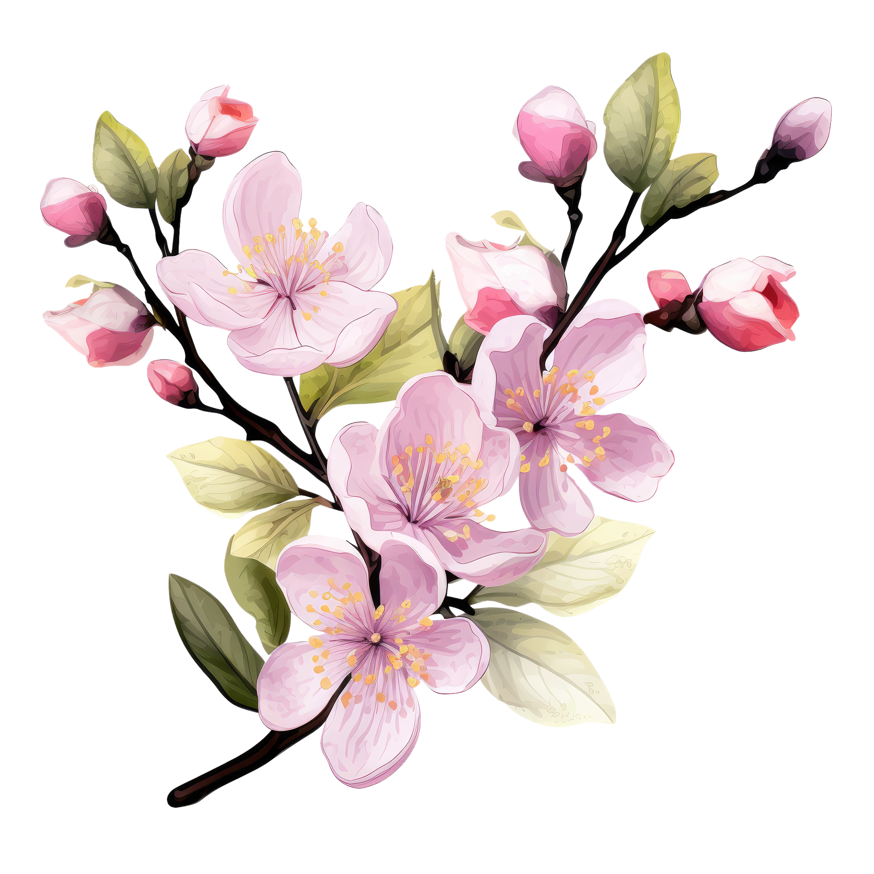 Pink Cherry Blossom Branch DTF Transfer