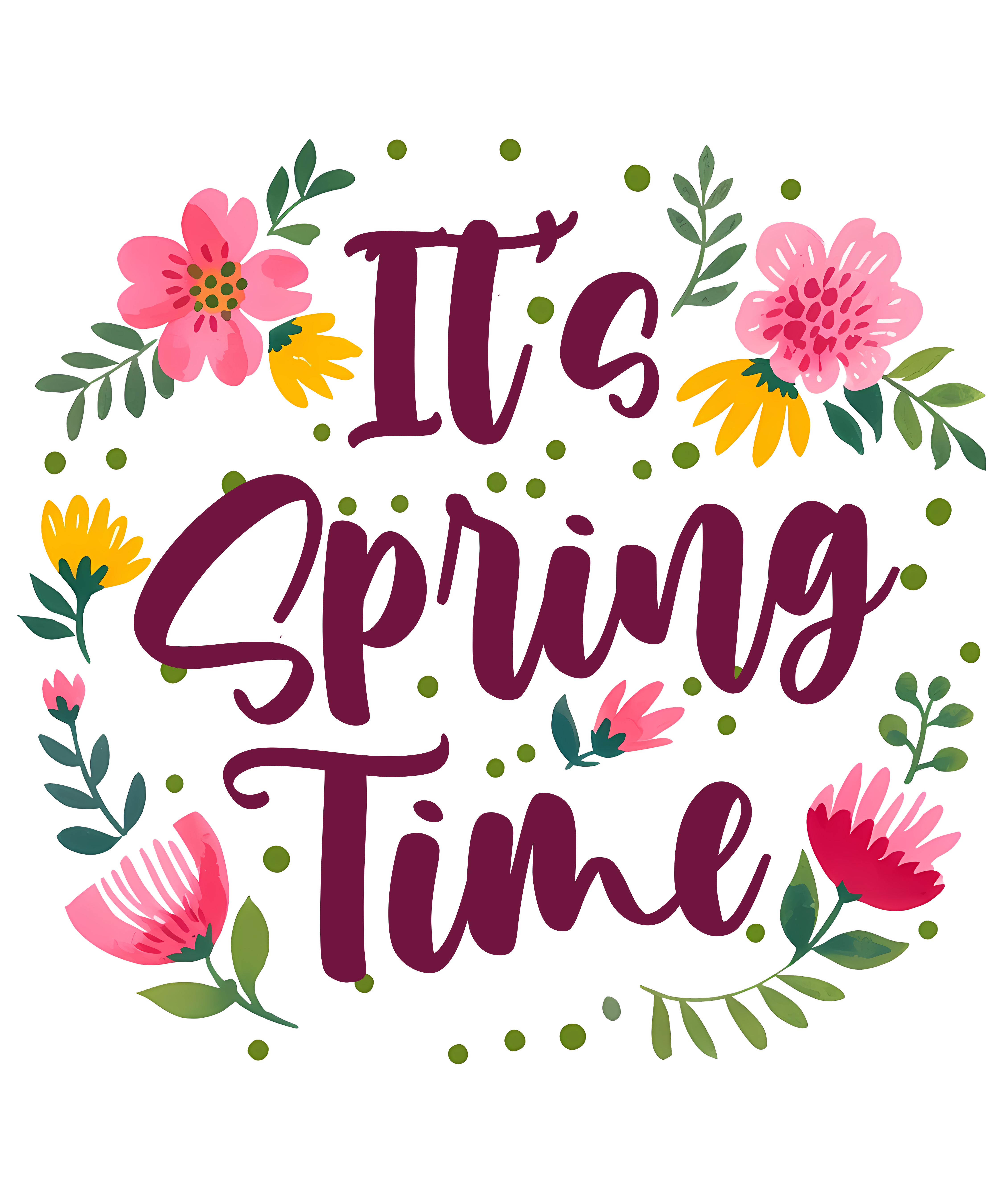 Its Spring Time Floral DTF Transfer