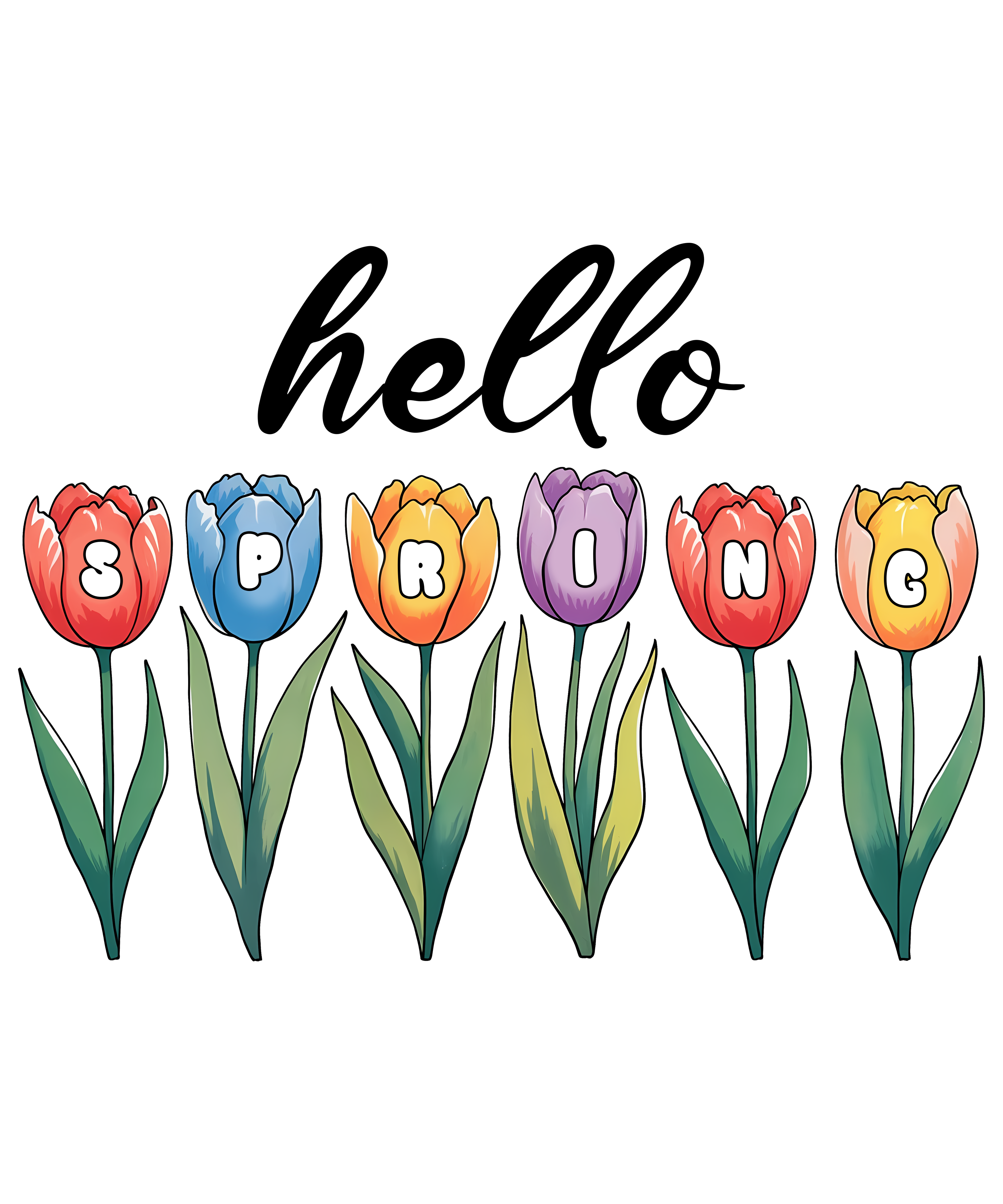 Spring Tulip DTF Transfer