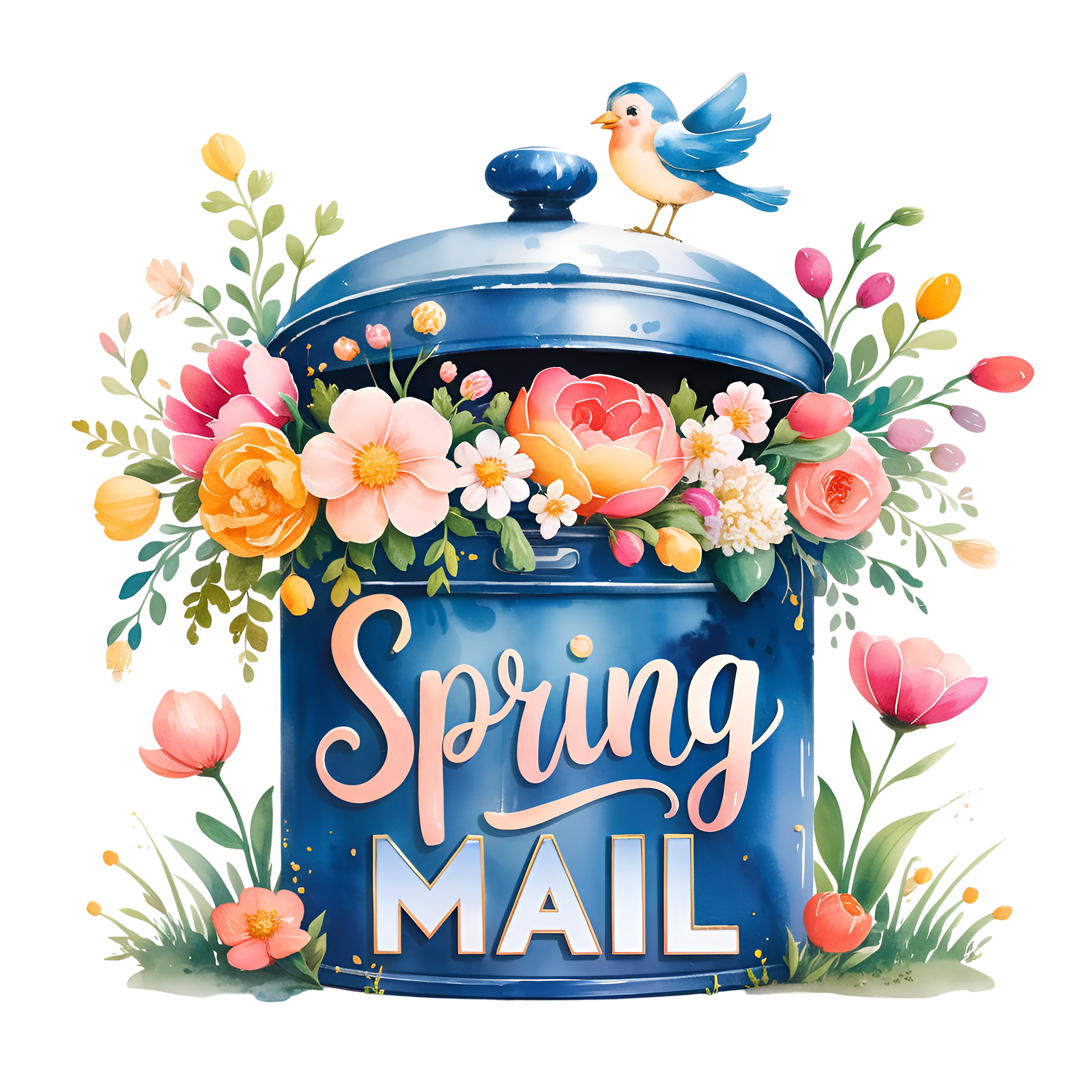 Spring Floral Mailbox DTF Transfer