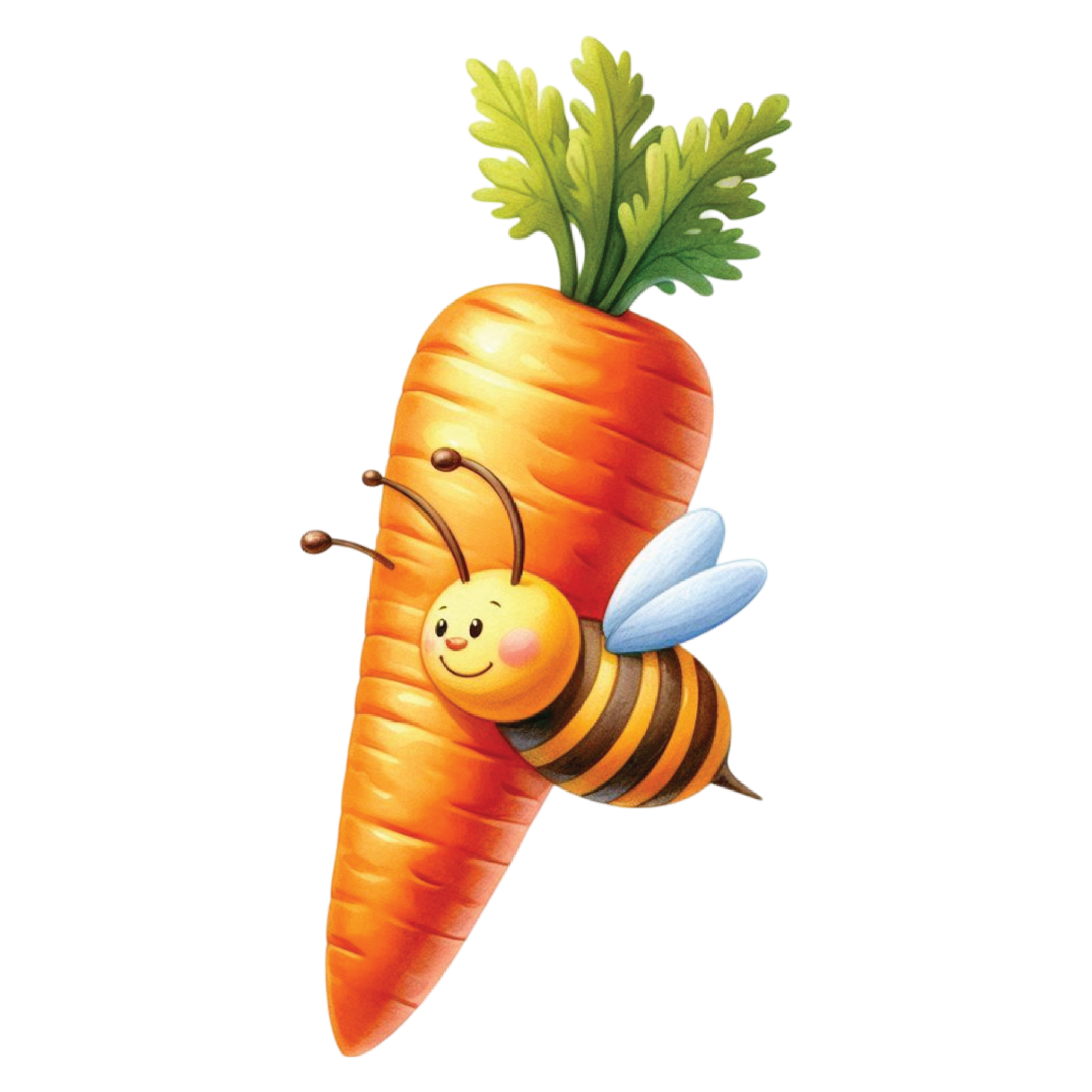 Cute Bee And Carrot DTF Transfer