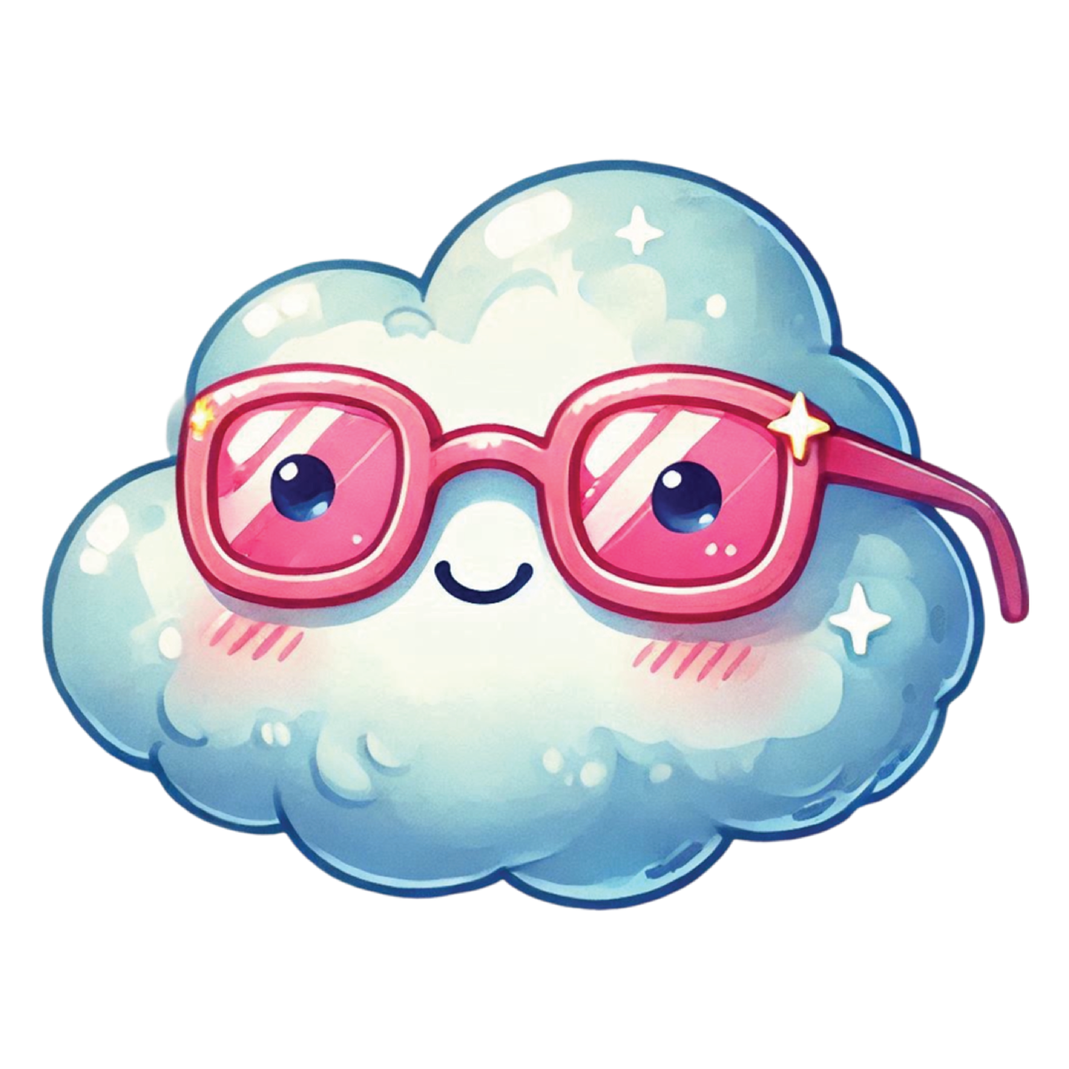 Cute Cloud With Pink Glasses DTF Transfer