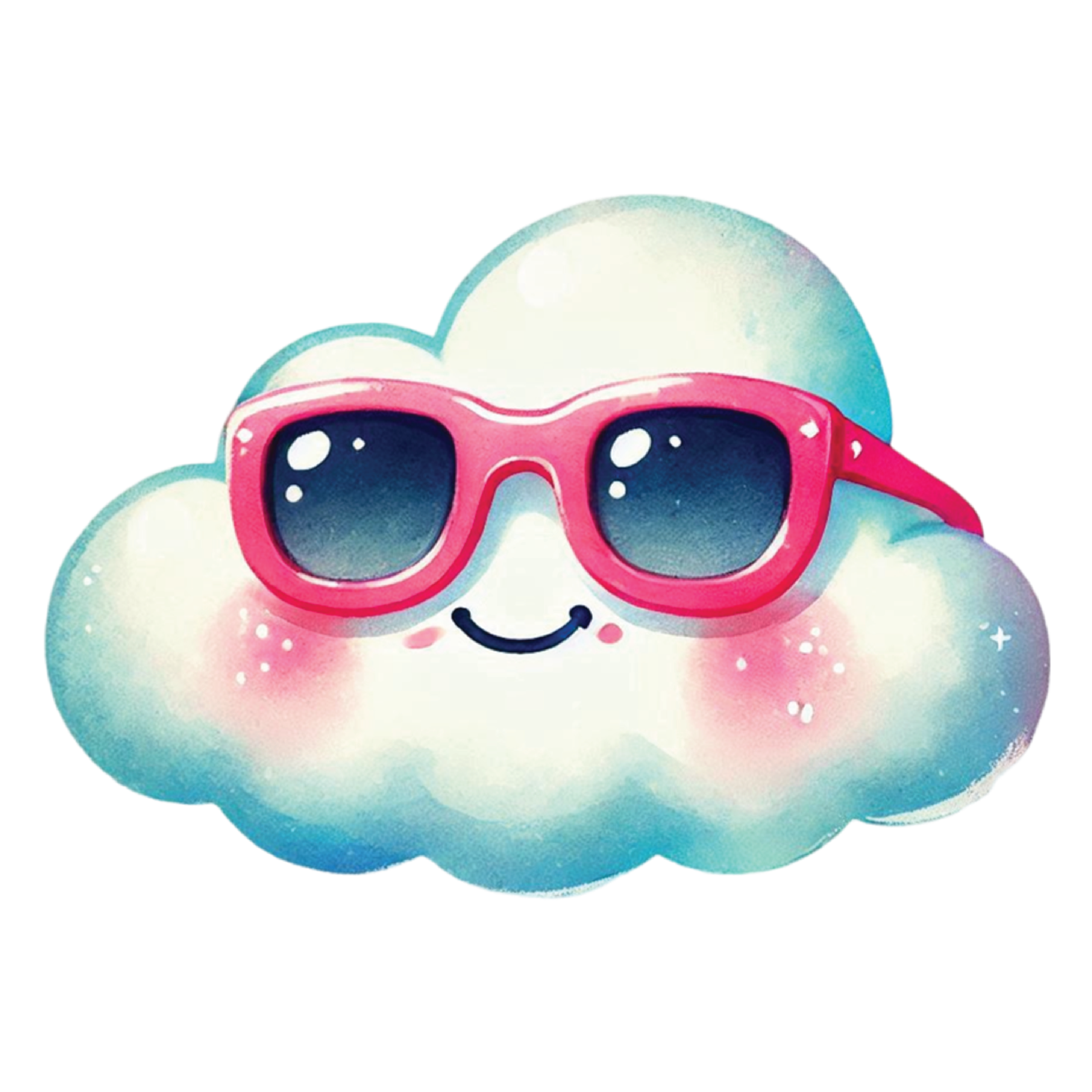 Cute Cloud With Pink Sunglasses DTF Transfer