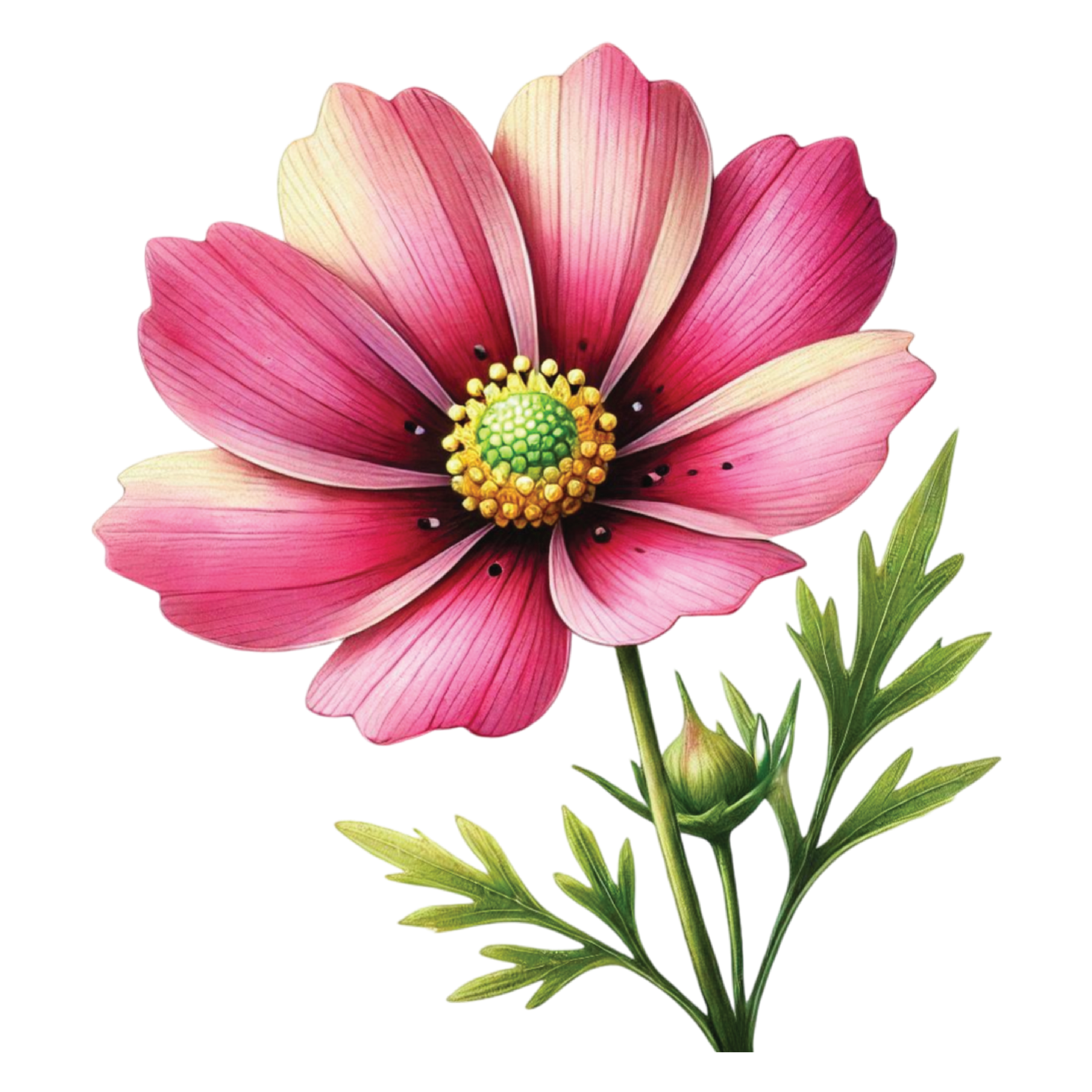 Pink Cosmos Flower DTF Transfer