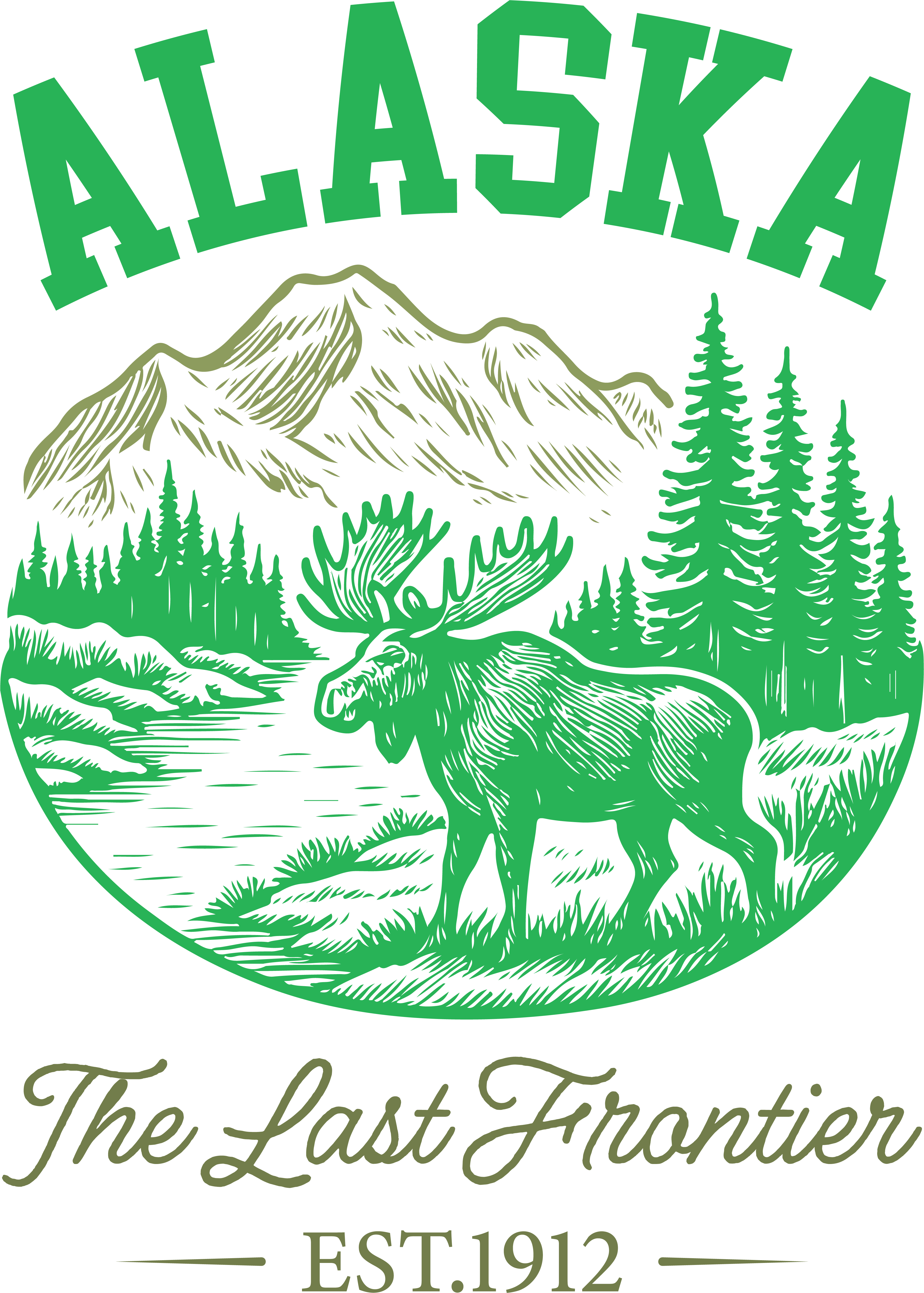Alaska Moose Wilderness DTF Transfer