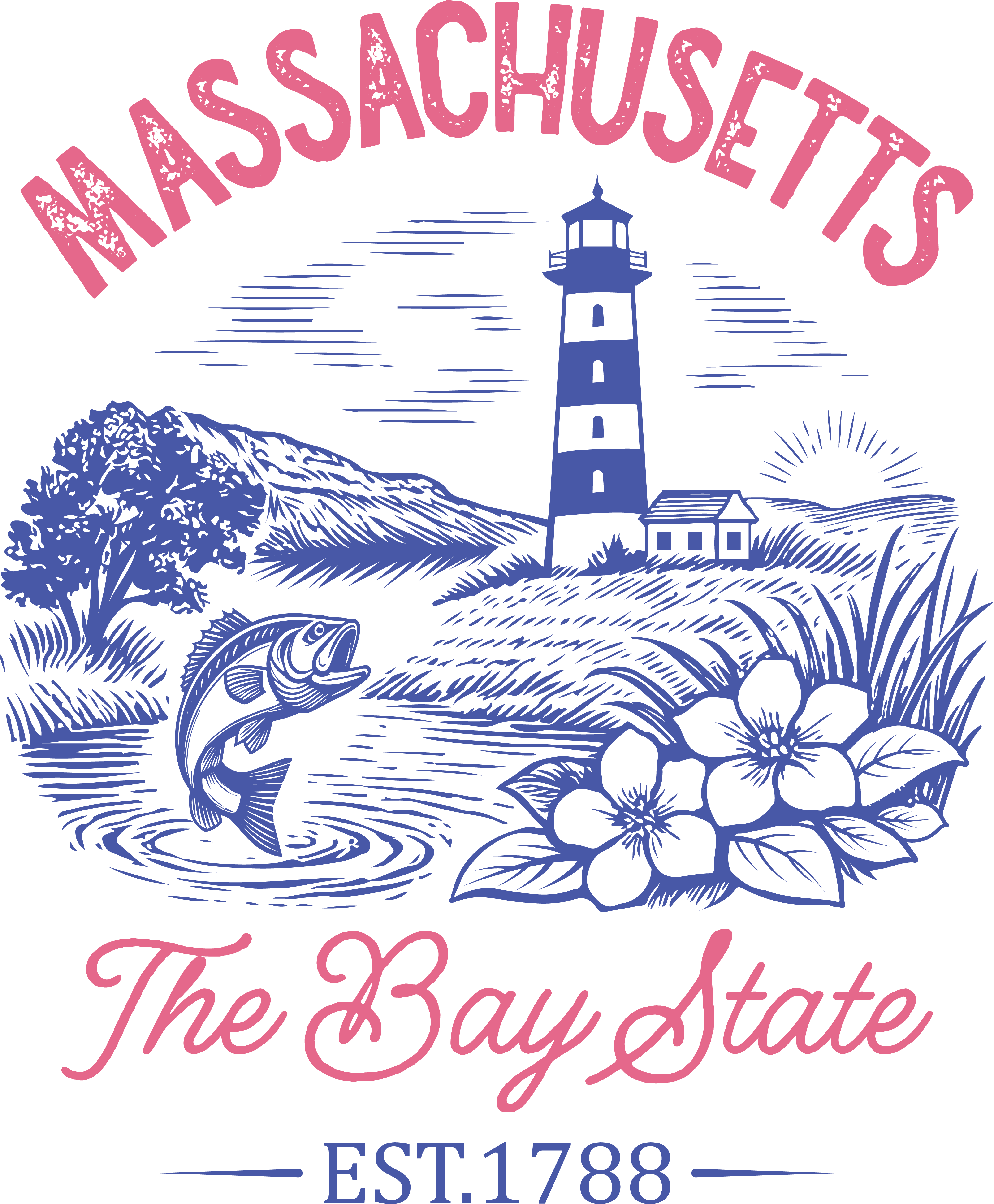 Massachusetts Coastal Lighthouse DTF Transfer