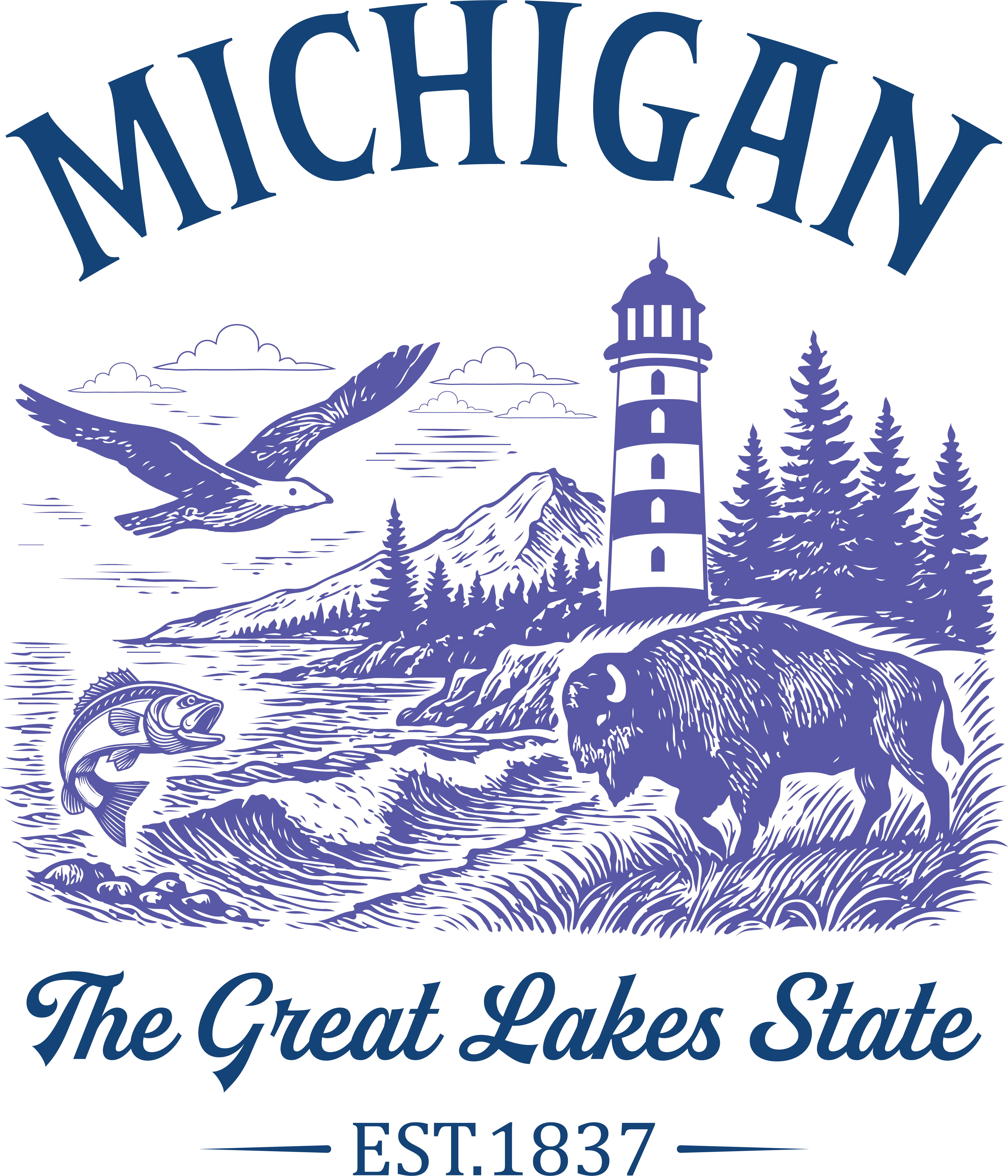 Michigan Great Lakes Wildlife DTF Transfer