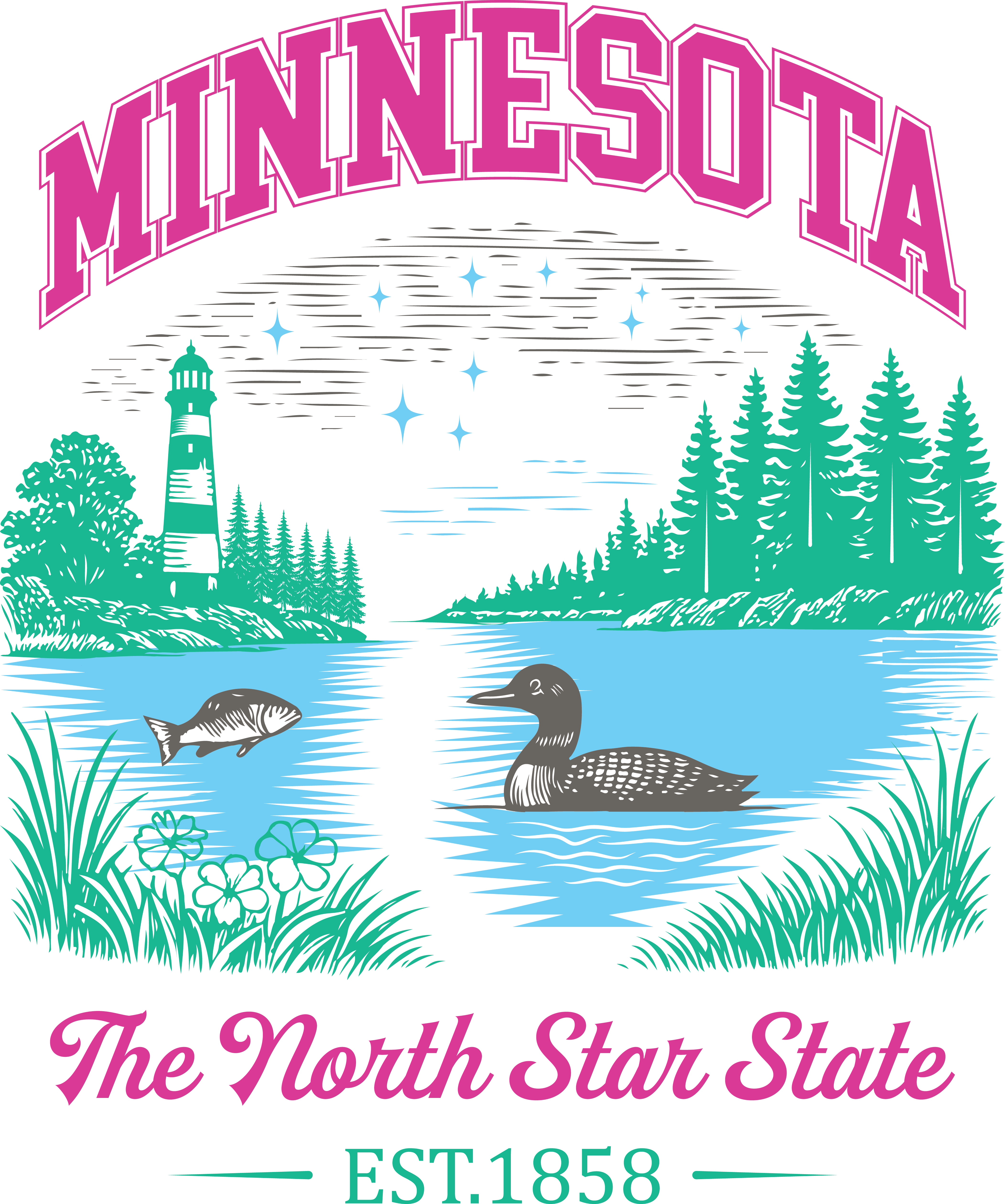 Minnesota North Star Wilderness DTF Transfer