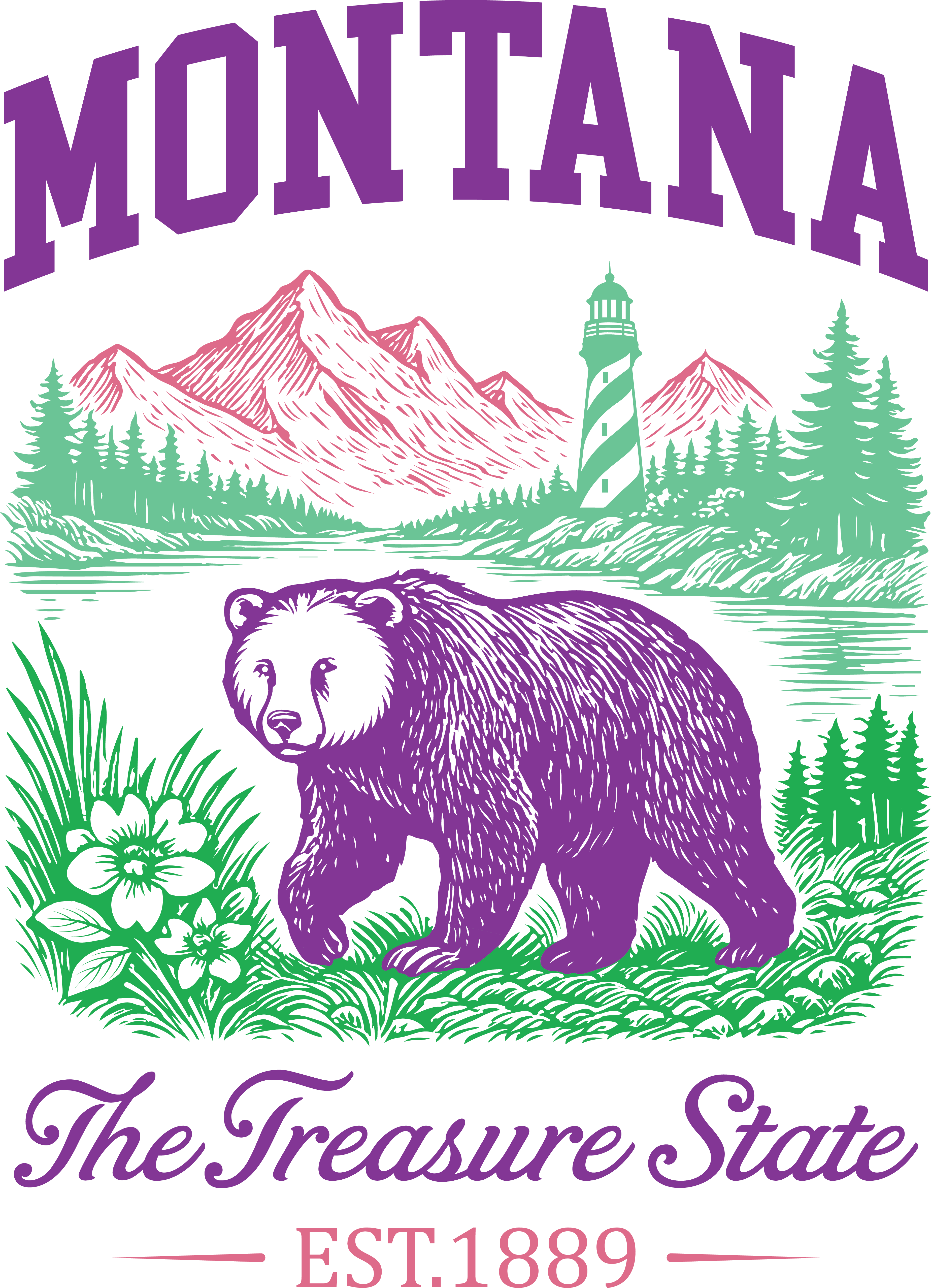 Montana Mountain Wilderness DTF Transfer