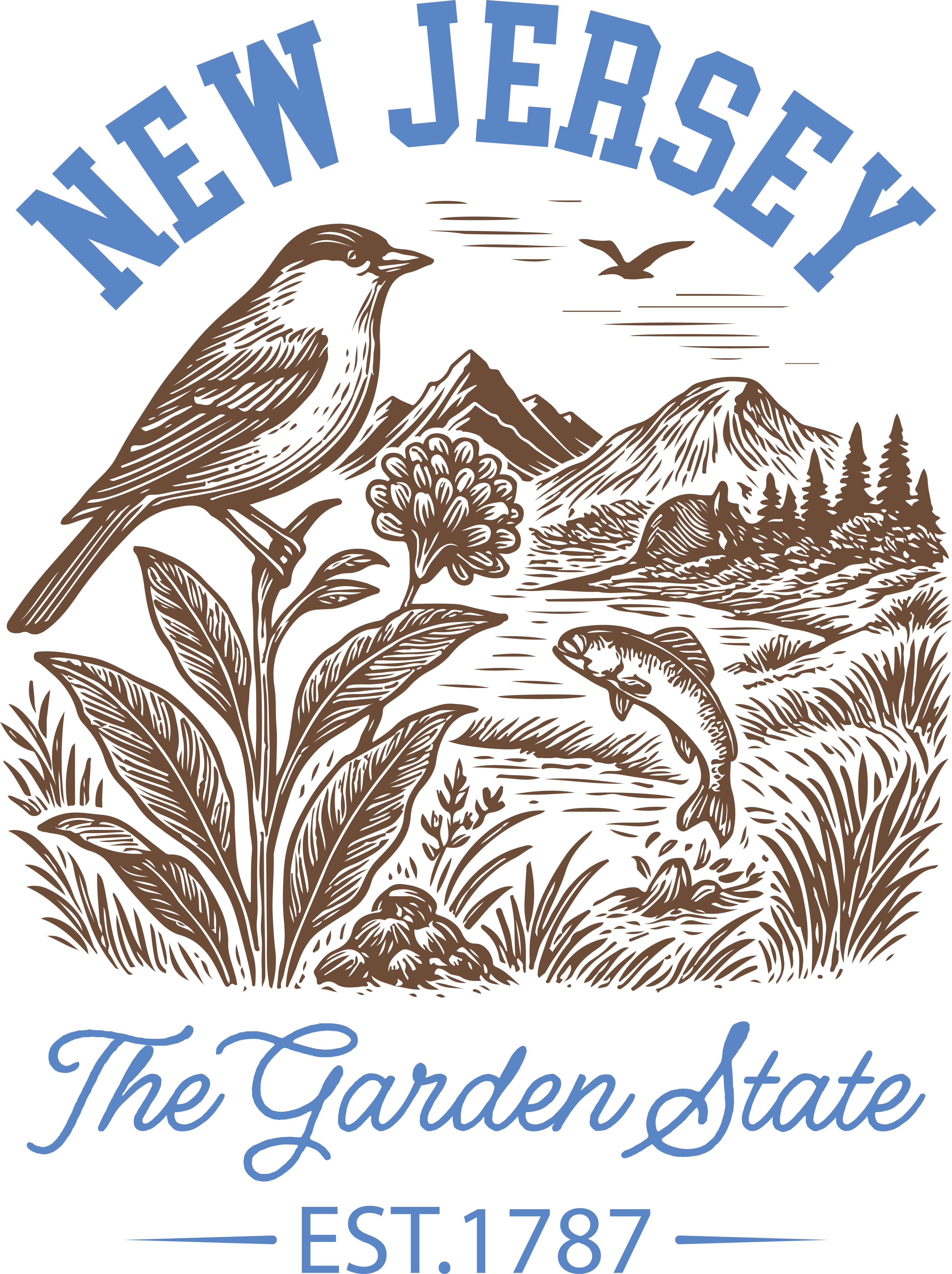 New Jersey Garden State Wildlife DTF Transfer