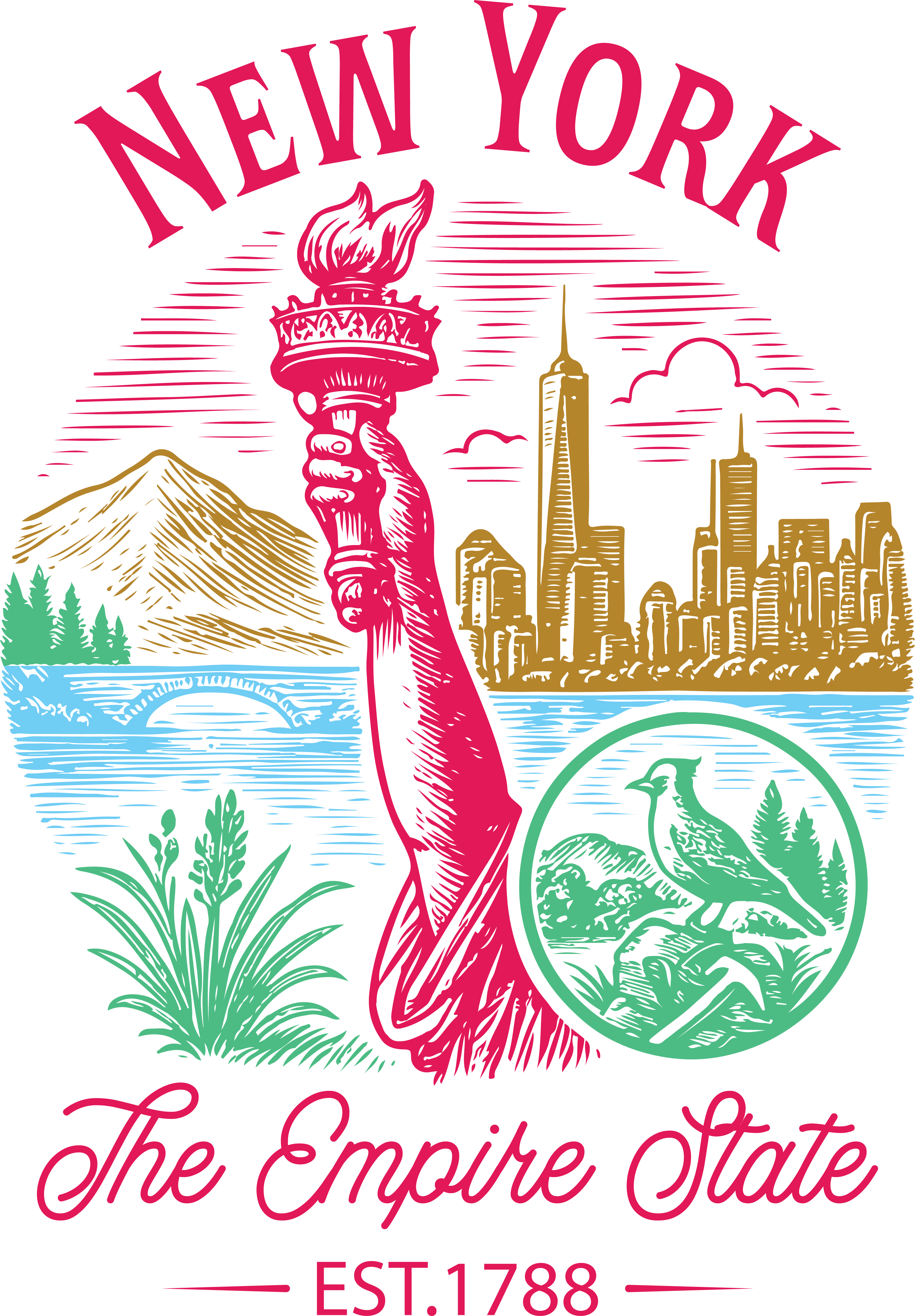 New York Empire State Heritage DTF Transfer