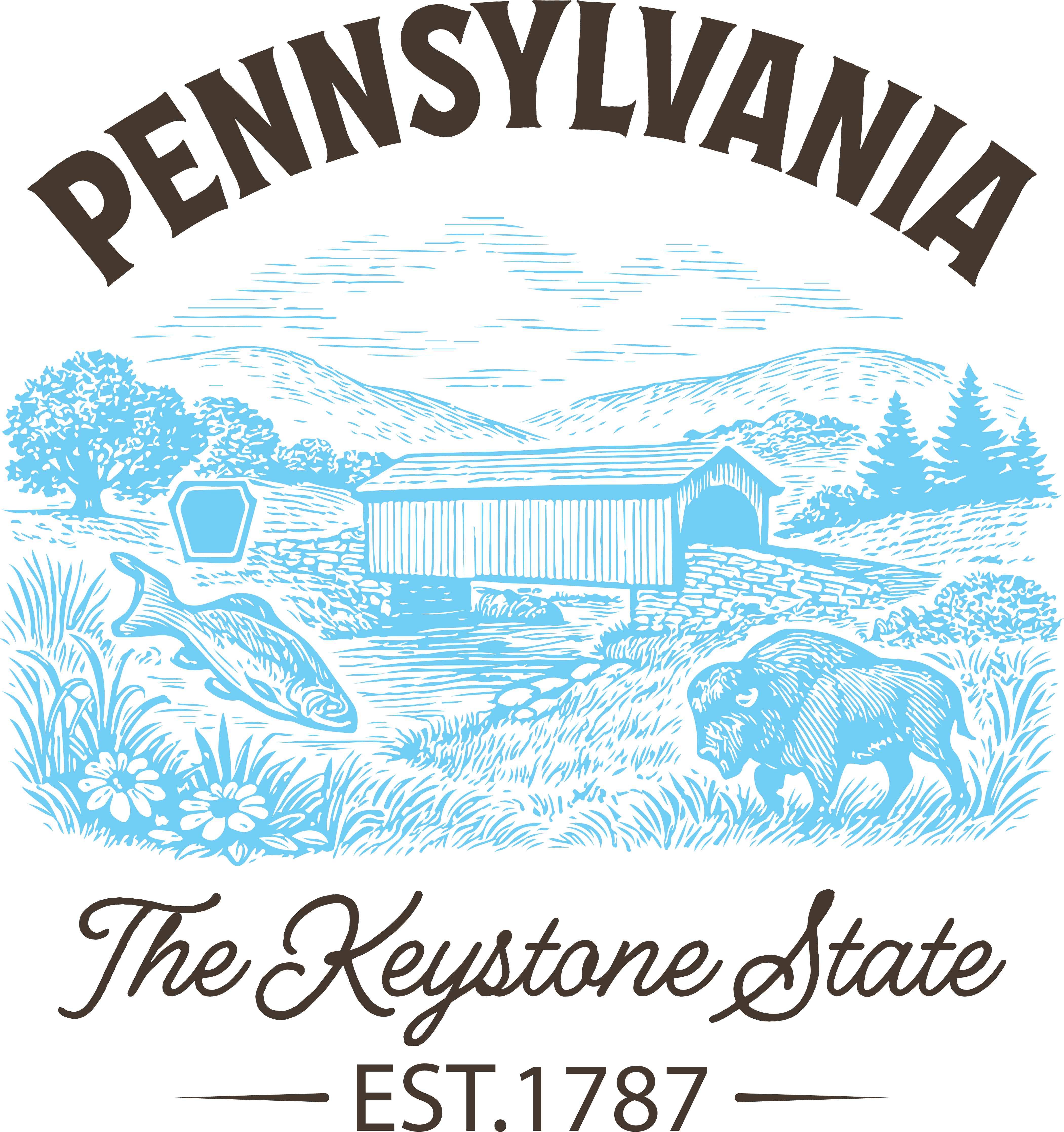 Pennsylvania Keystone State Heritage DTF Transfer