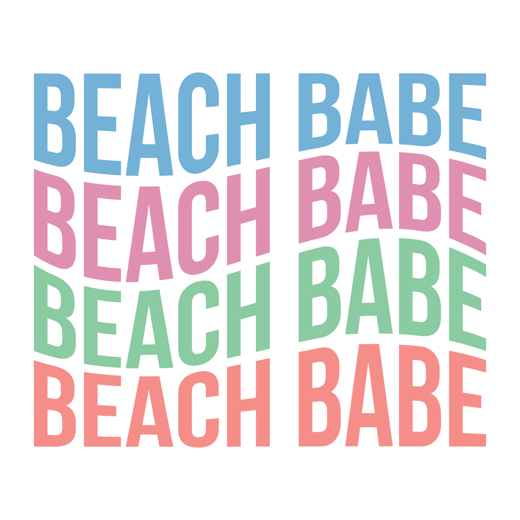 Pastel Beach Babe DTF Transfer