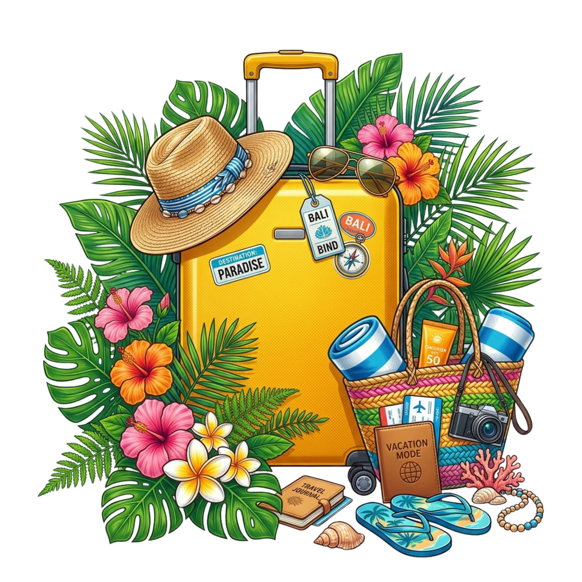 Tropical Vacation Paradise DTF Transfer