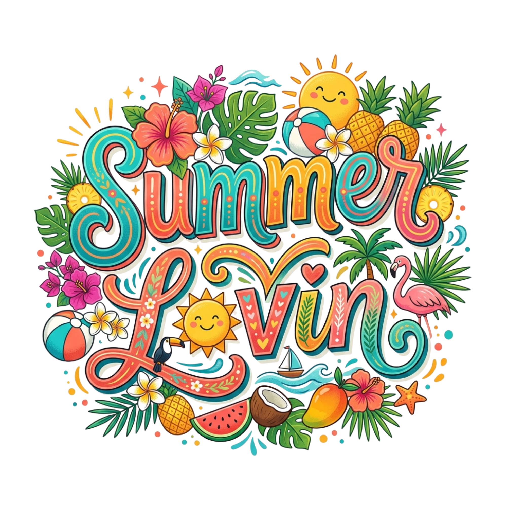 Summer Lovin Tropical Vibes DTF Transfer