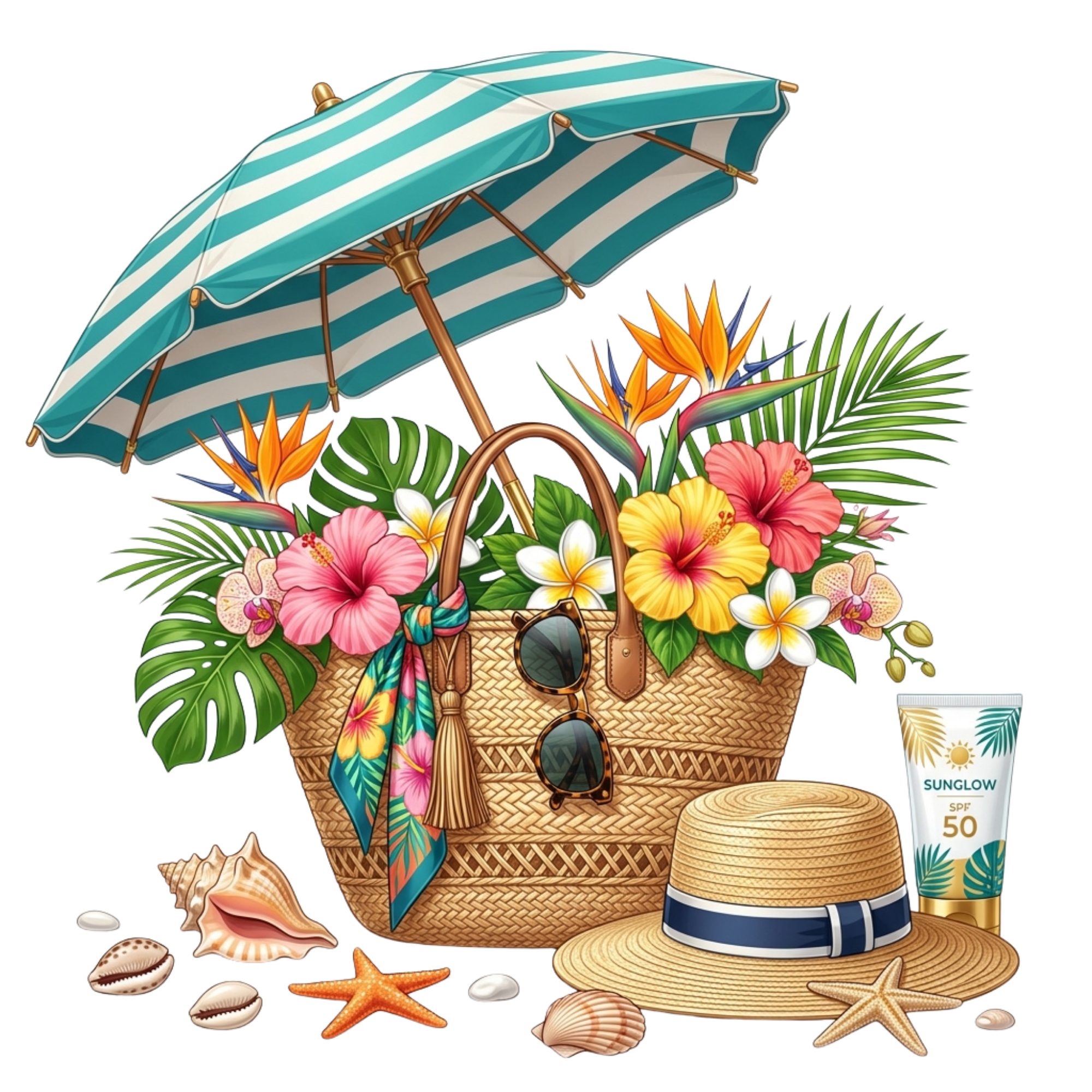 Tropical Beach Vacation Essentials DTF Transfer