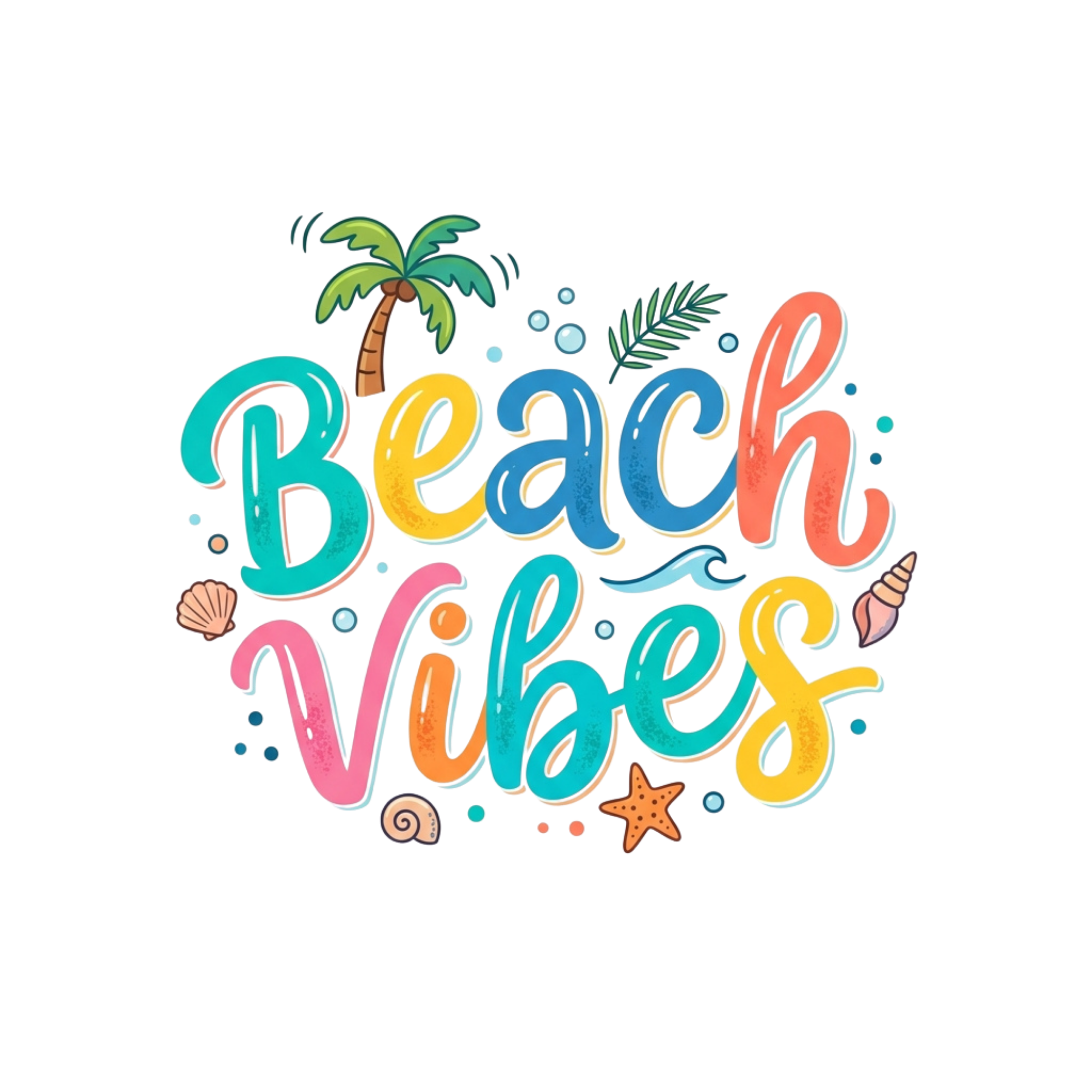 Colorful Beach Vibes DTF Transfer