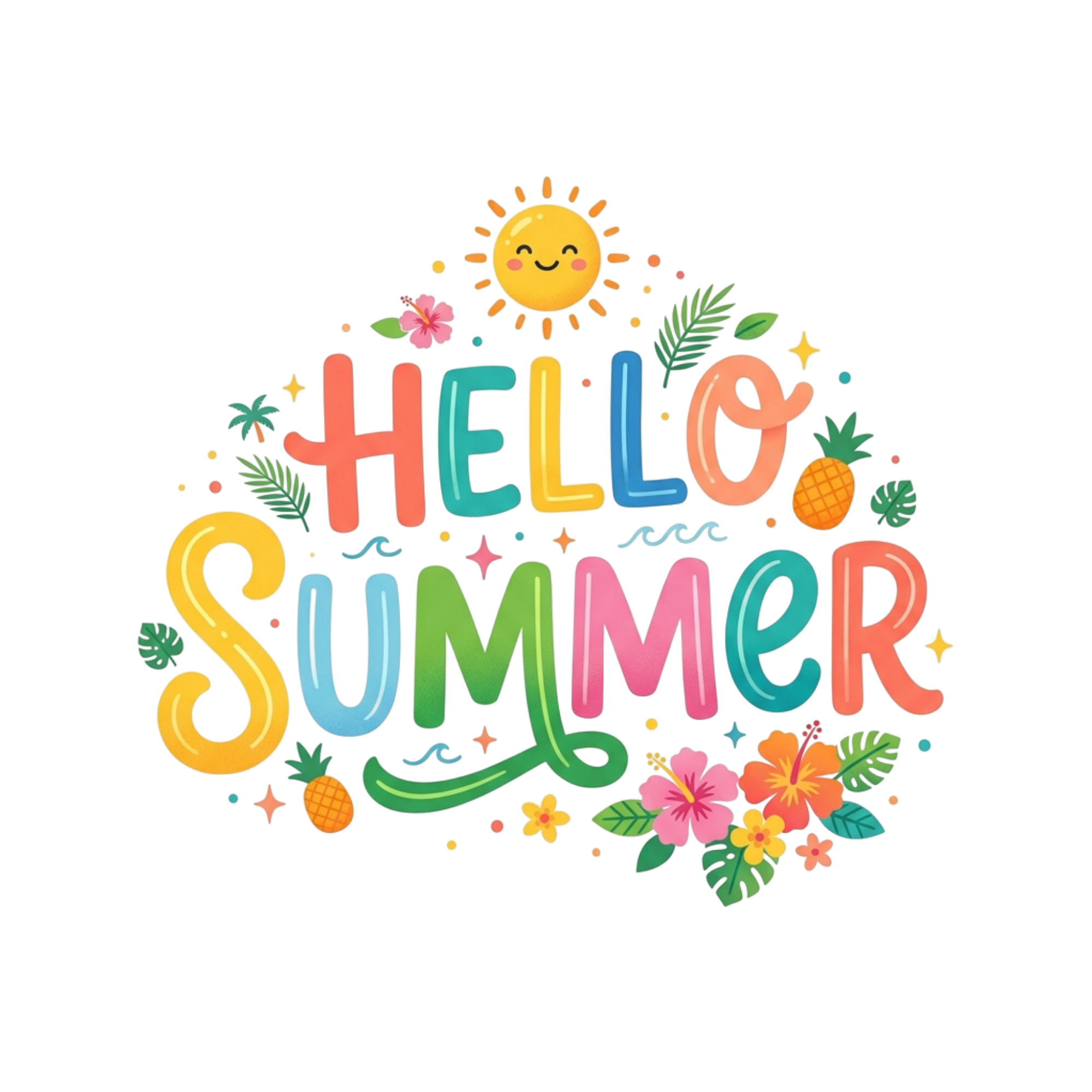 Hello Summer Sunshine DTF Transfer