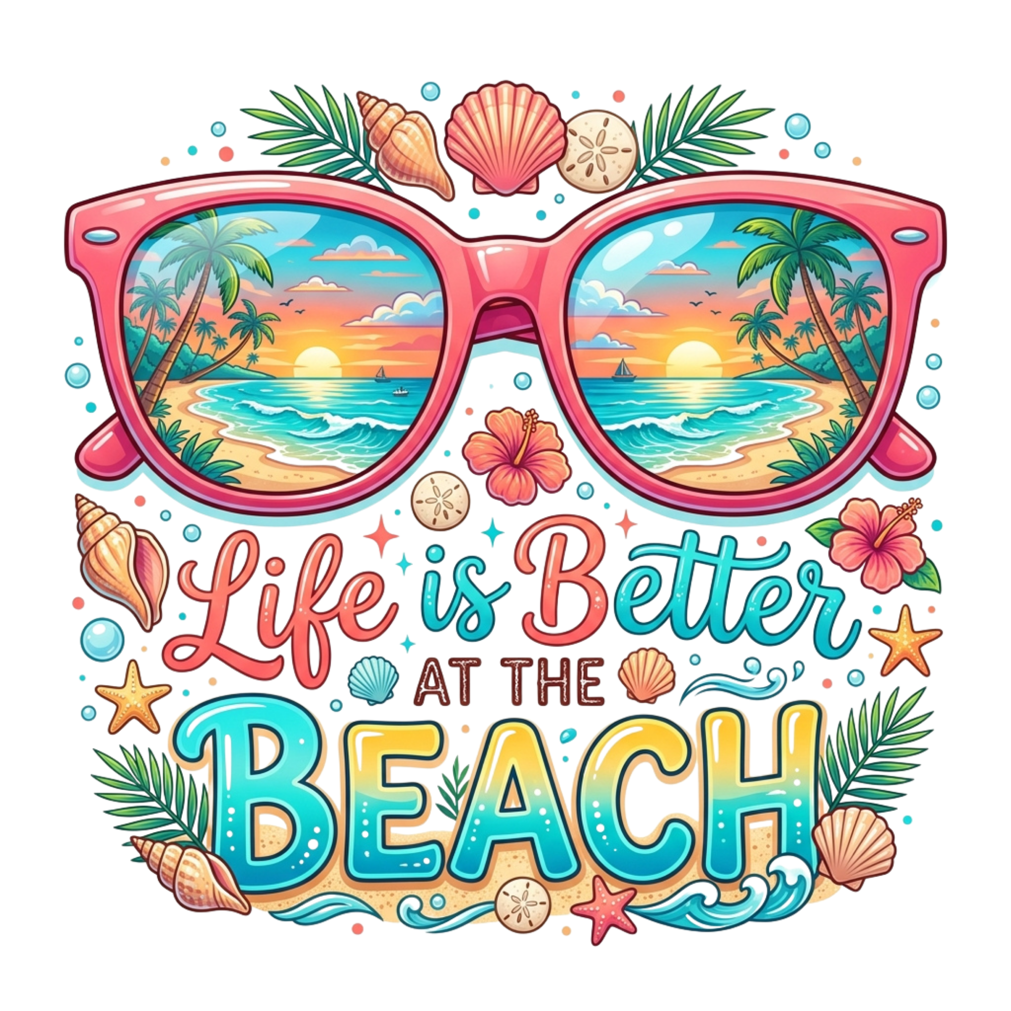 Life Is Better At The Beach DTF Transfer