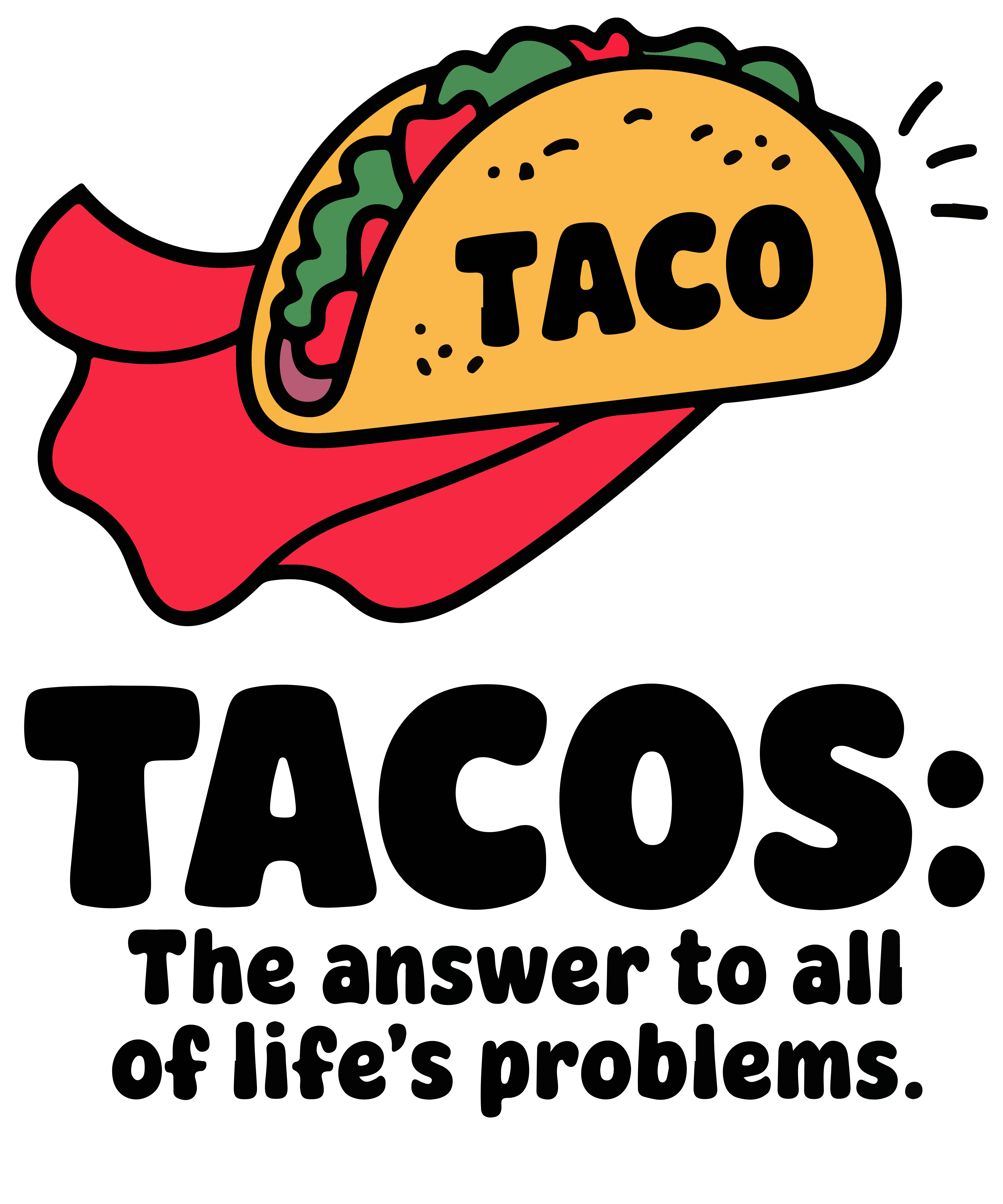 Taco Superhero Solution DTF Transfer