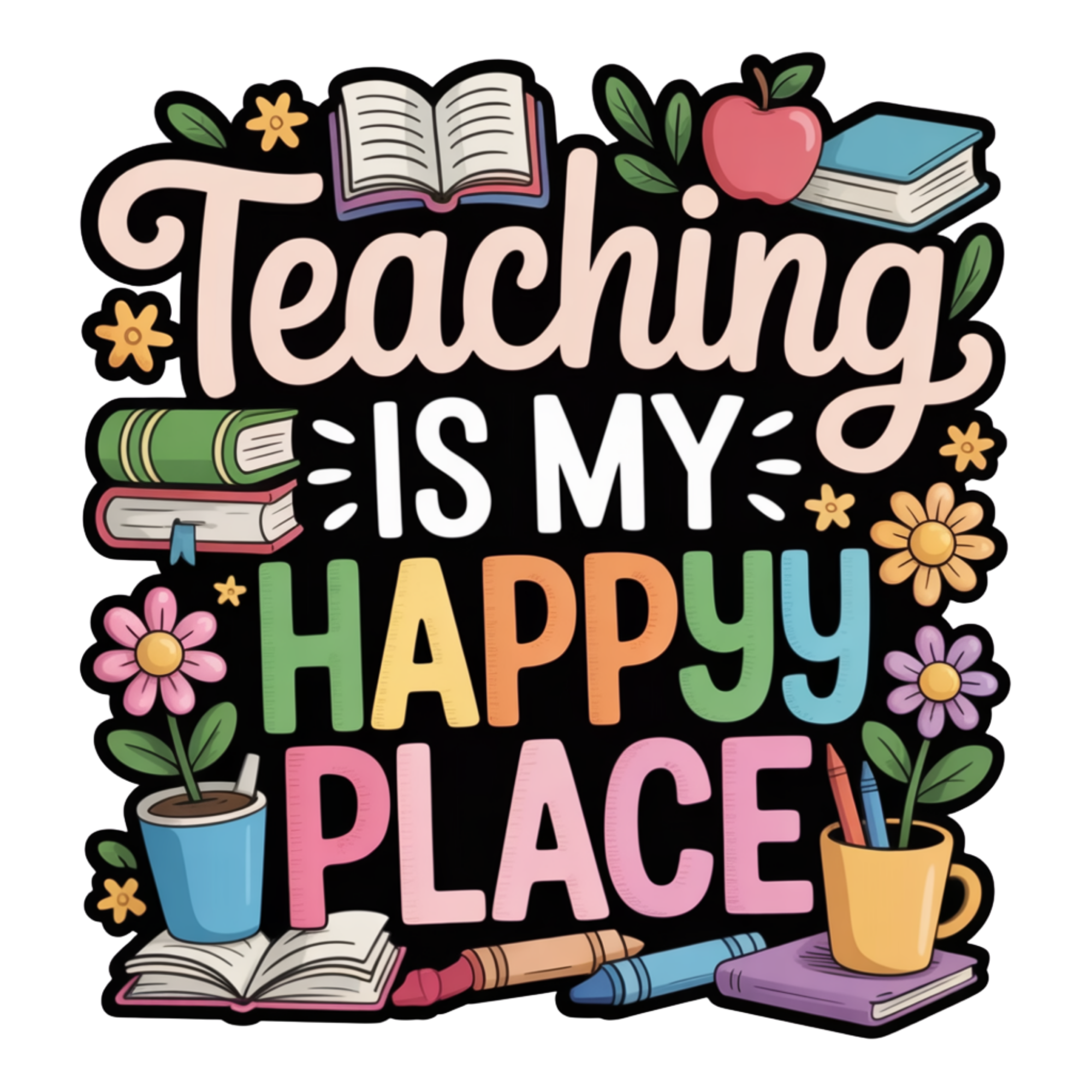 Teaching Is My Happy Place DTF Transfer