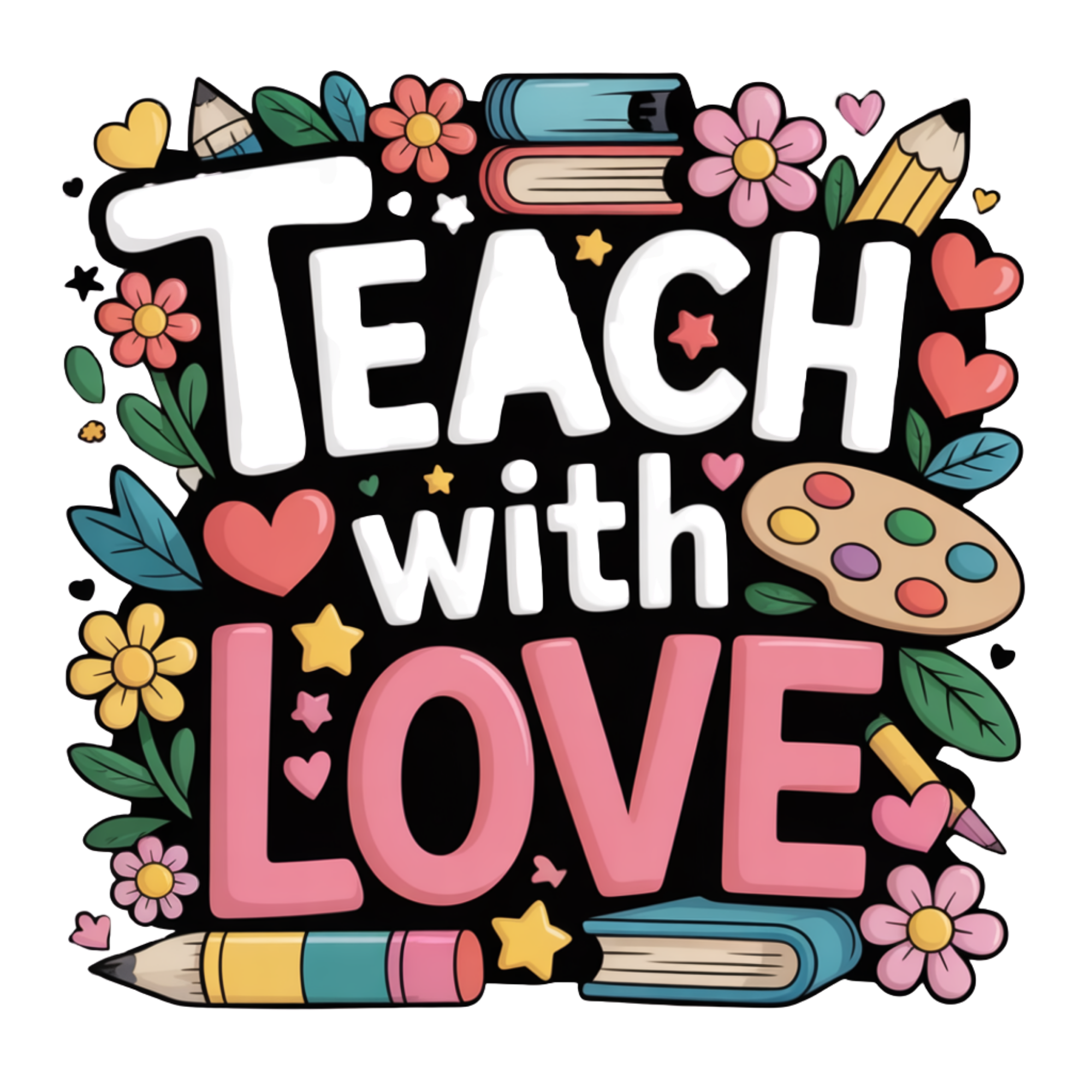 Teach With Love DTF Transfer