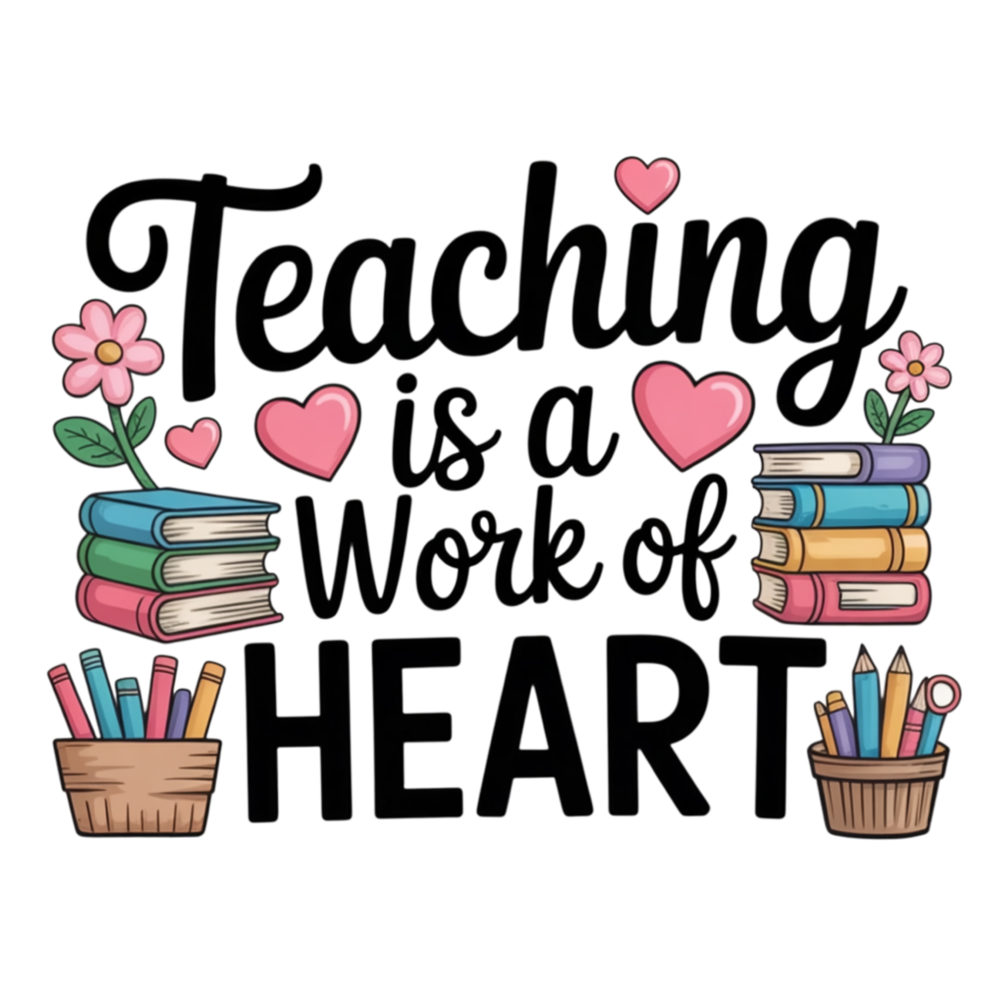 Teaching Is A Work Of Heart DTF Transfer