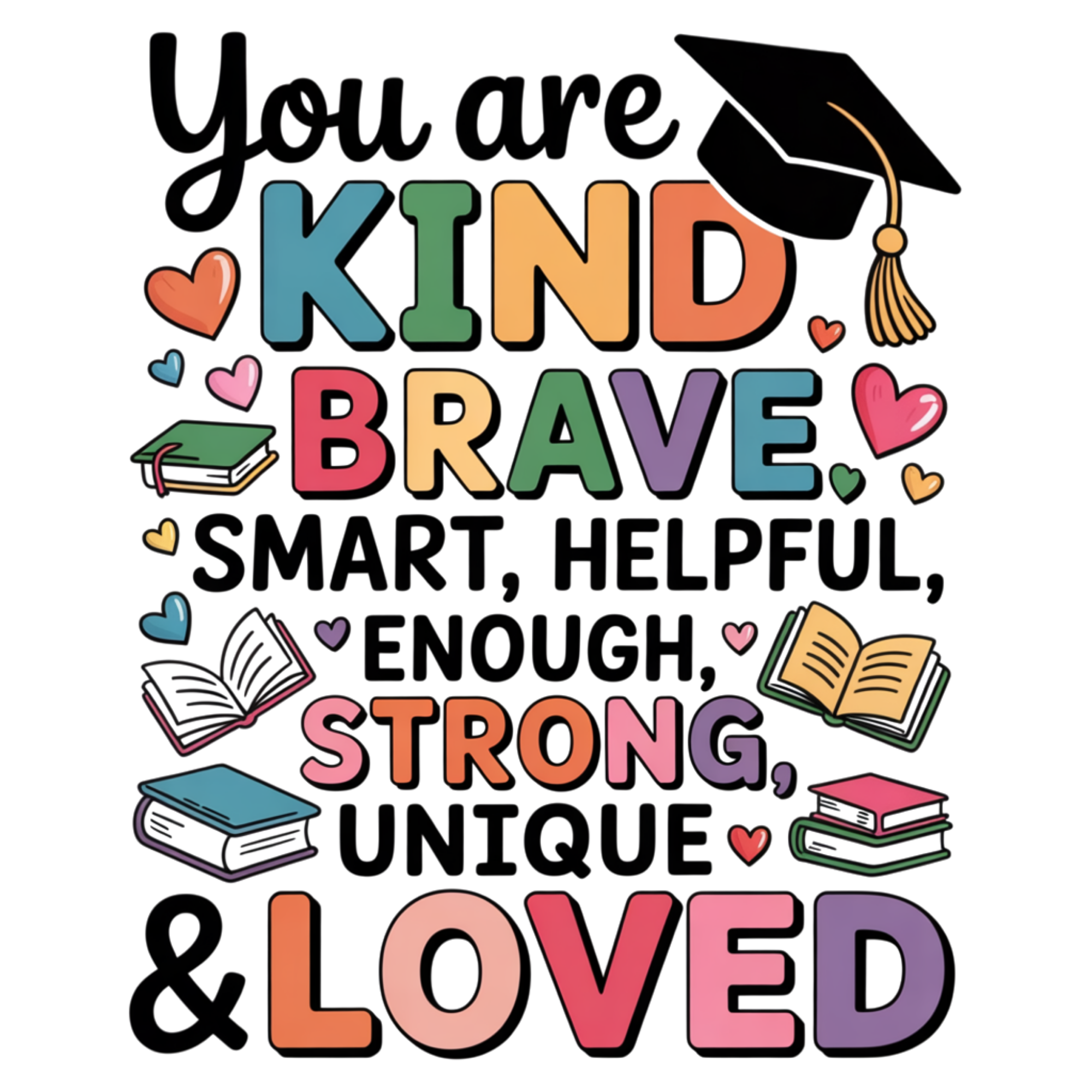 Kind Brave Strong And Loved DTF Transfer