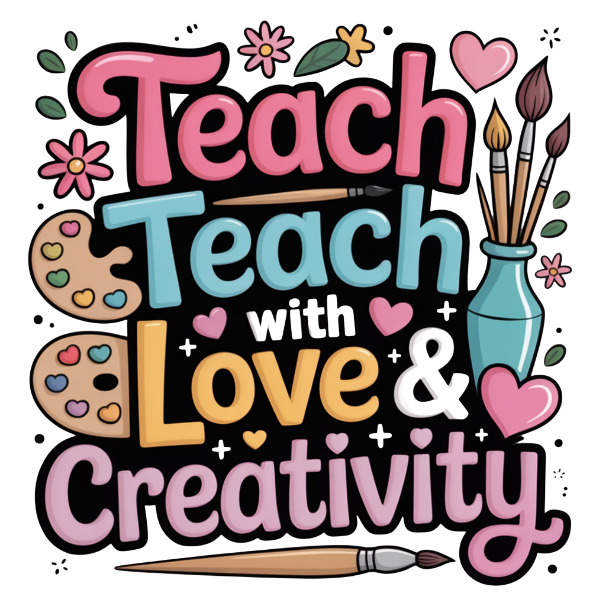 Teach With Love And Creativity DTF Transfer