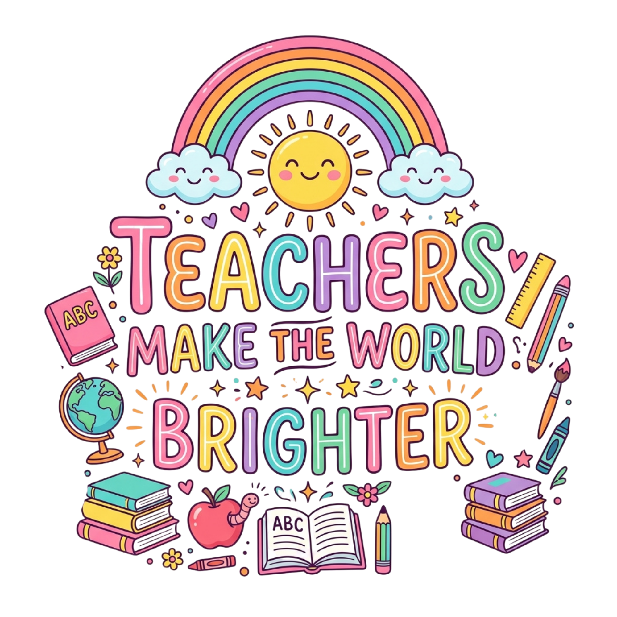 Teachers Make The World Brighter DTF Transfer