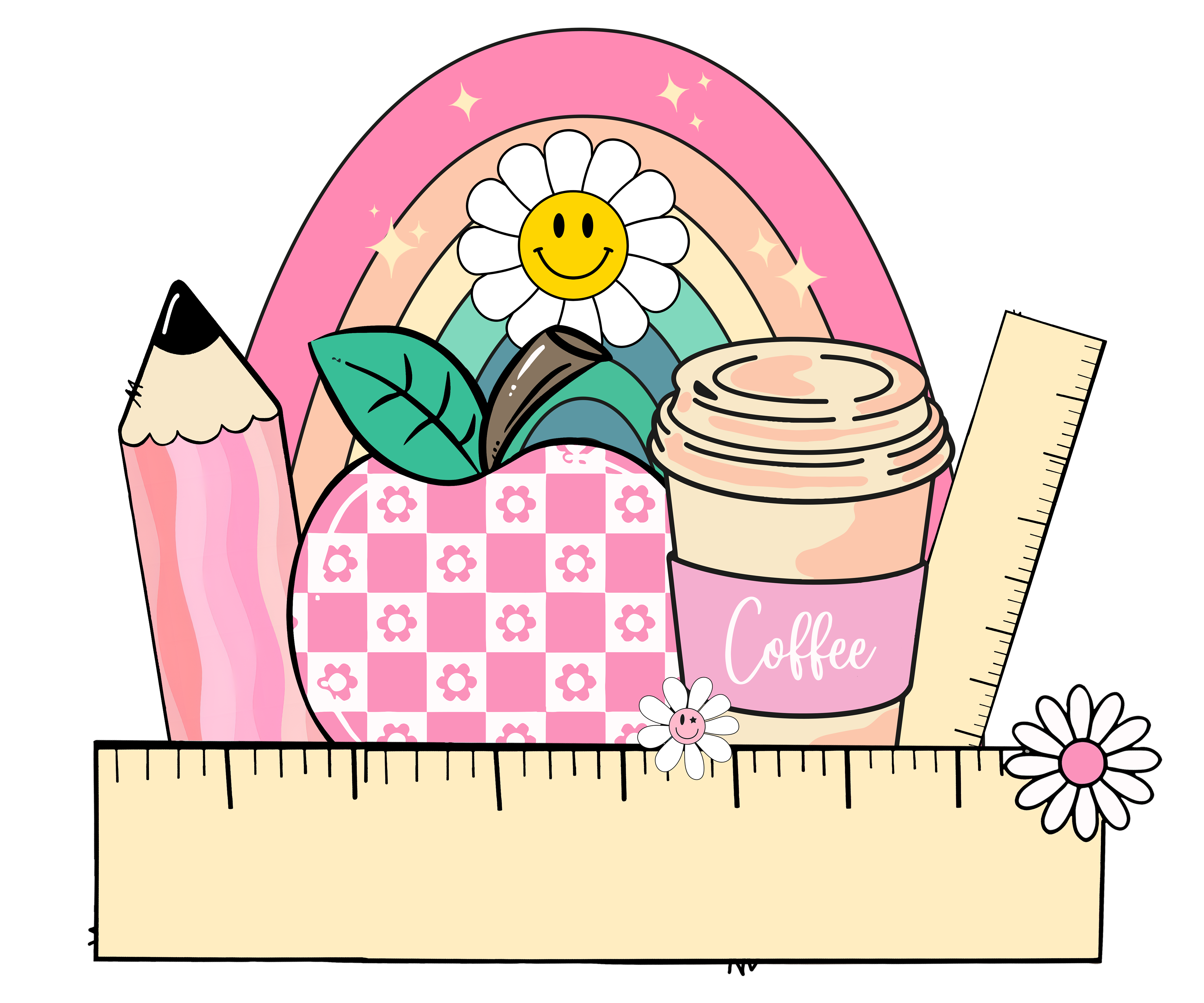 Teacher Essentials Pink Theme DTF Transfer