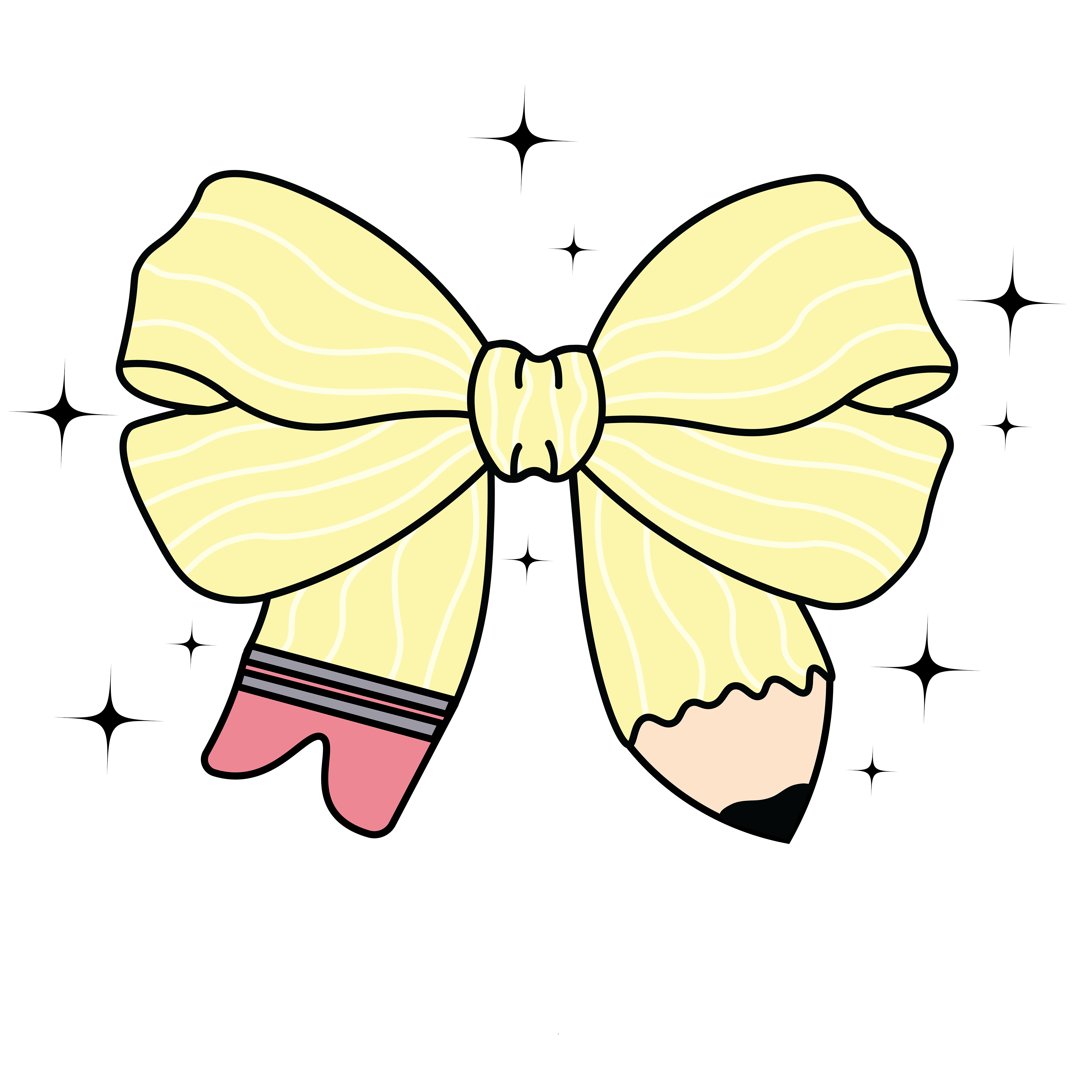 Pencil Bow Coquette Teacher DTF Transfer