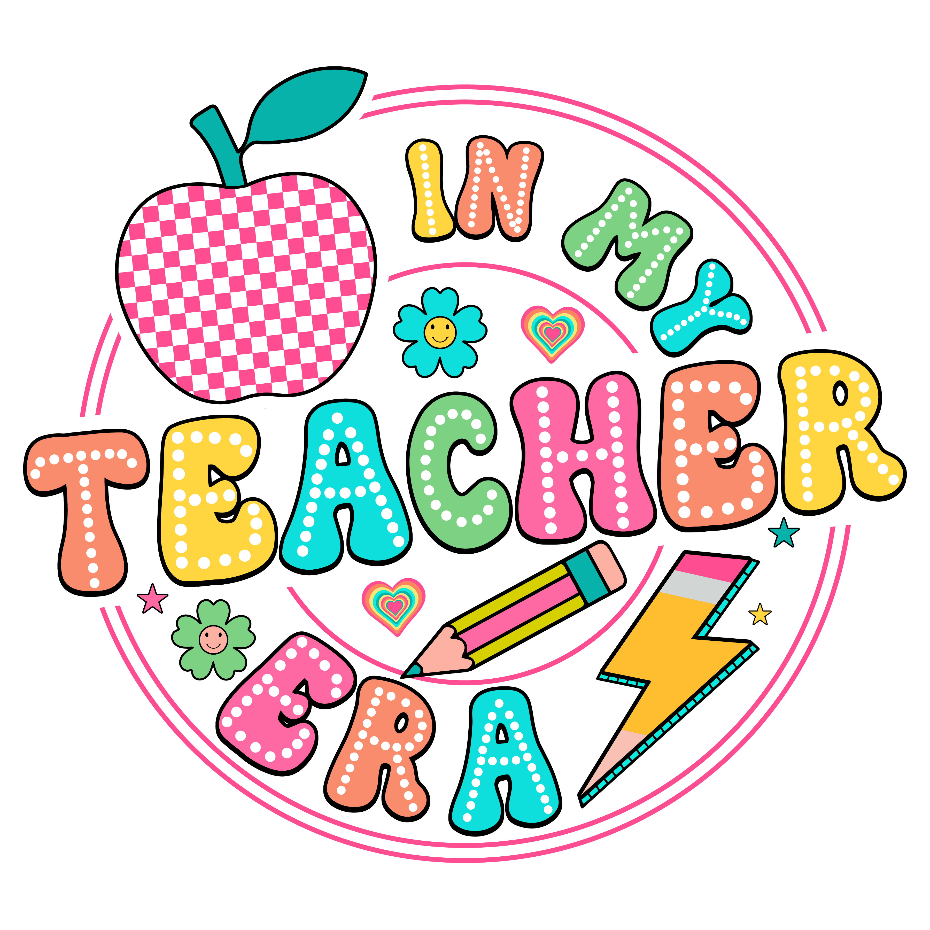 In My Teacher Era Retro School DTF Transfer