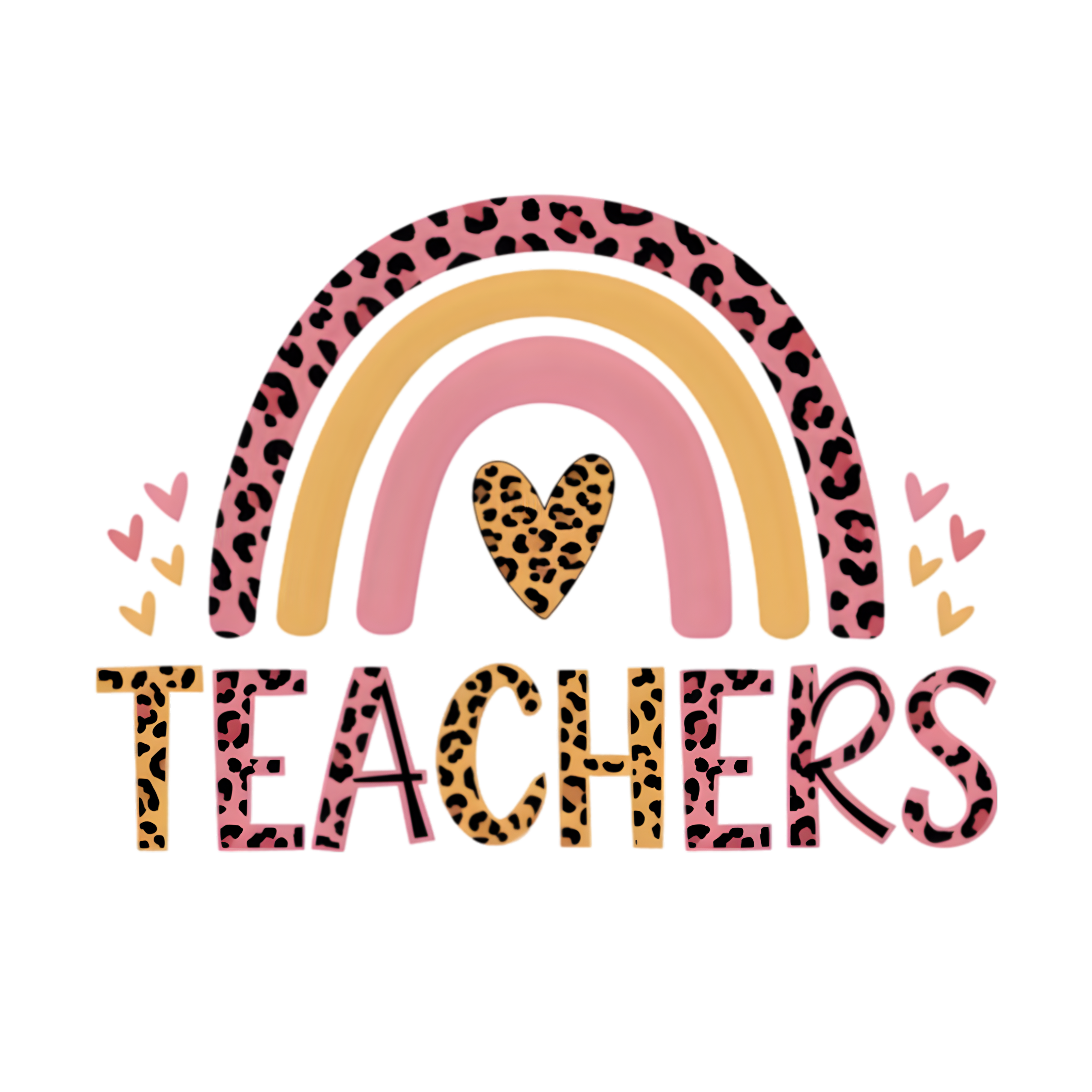 Teachers Rainbow Leopard Print DTF Transfer