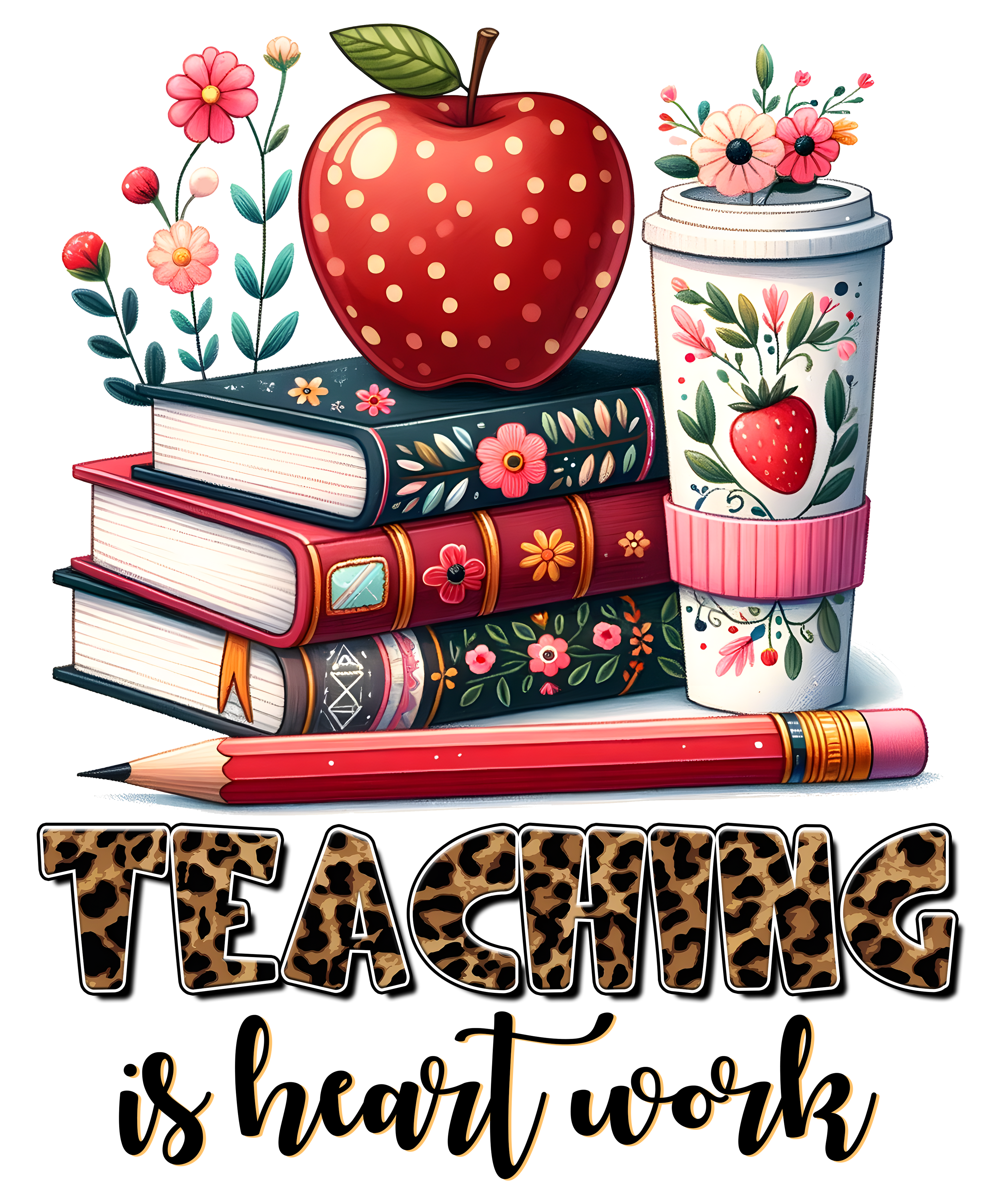 Teaching Is Heart Work DTF Transfer