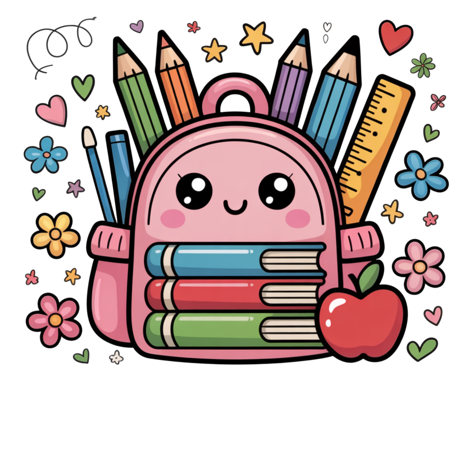 Cute School Backpack DTF Transfer