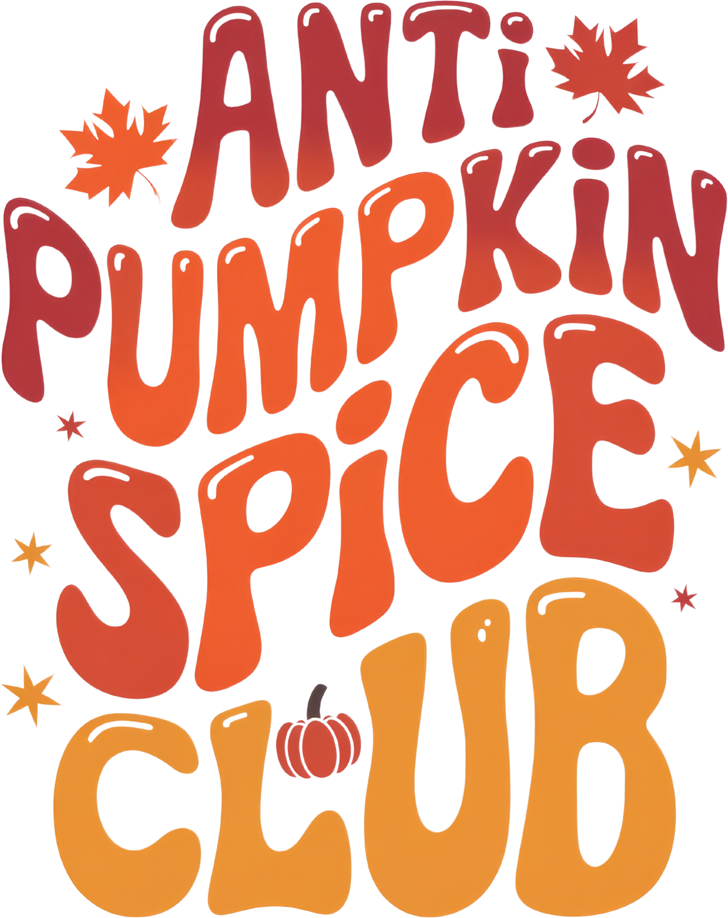 Autumn Pumpkin Spice Club DTF Transfer