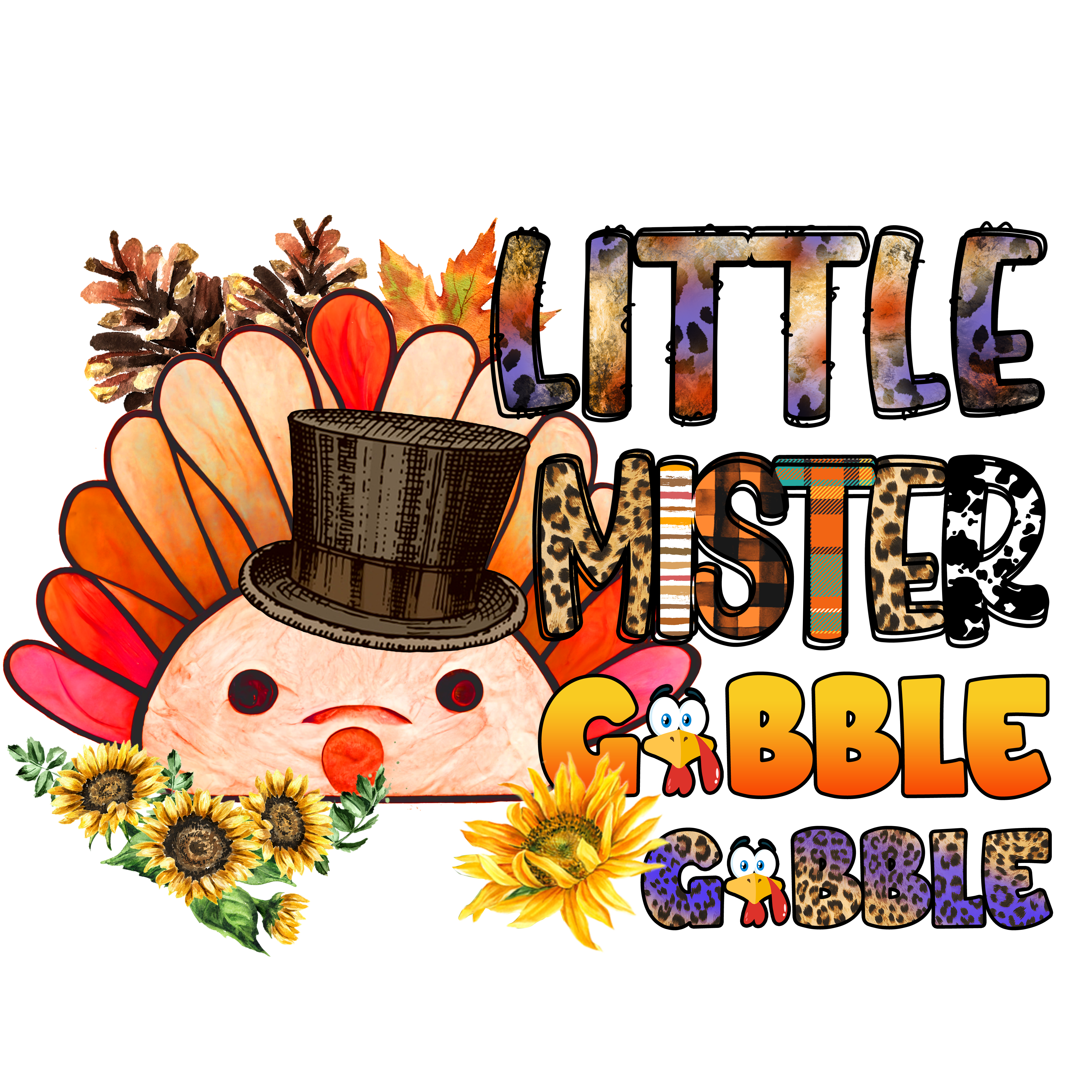 Little Mister Gobble Gobble DTF Transfer