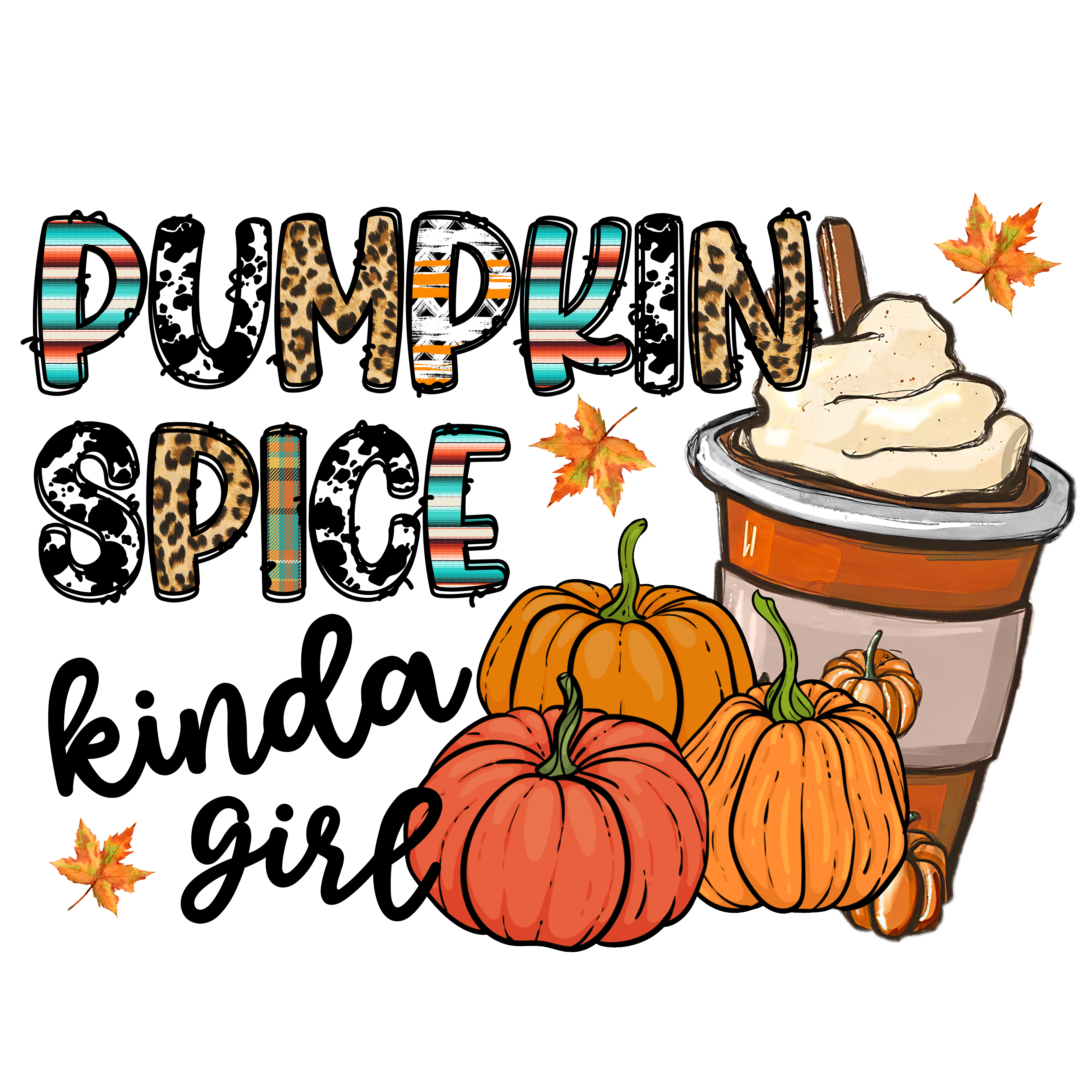 Pumpkin Spice Autumn Pumpkins DTF Transfer