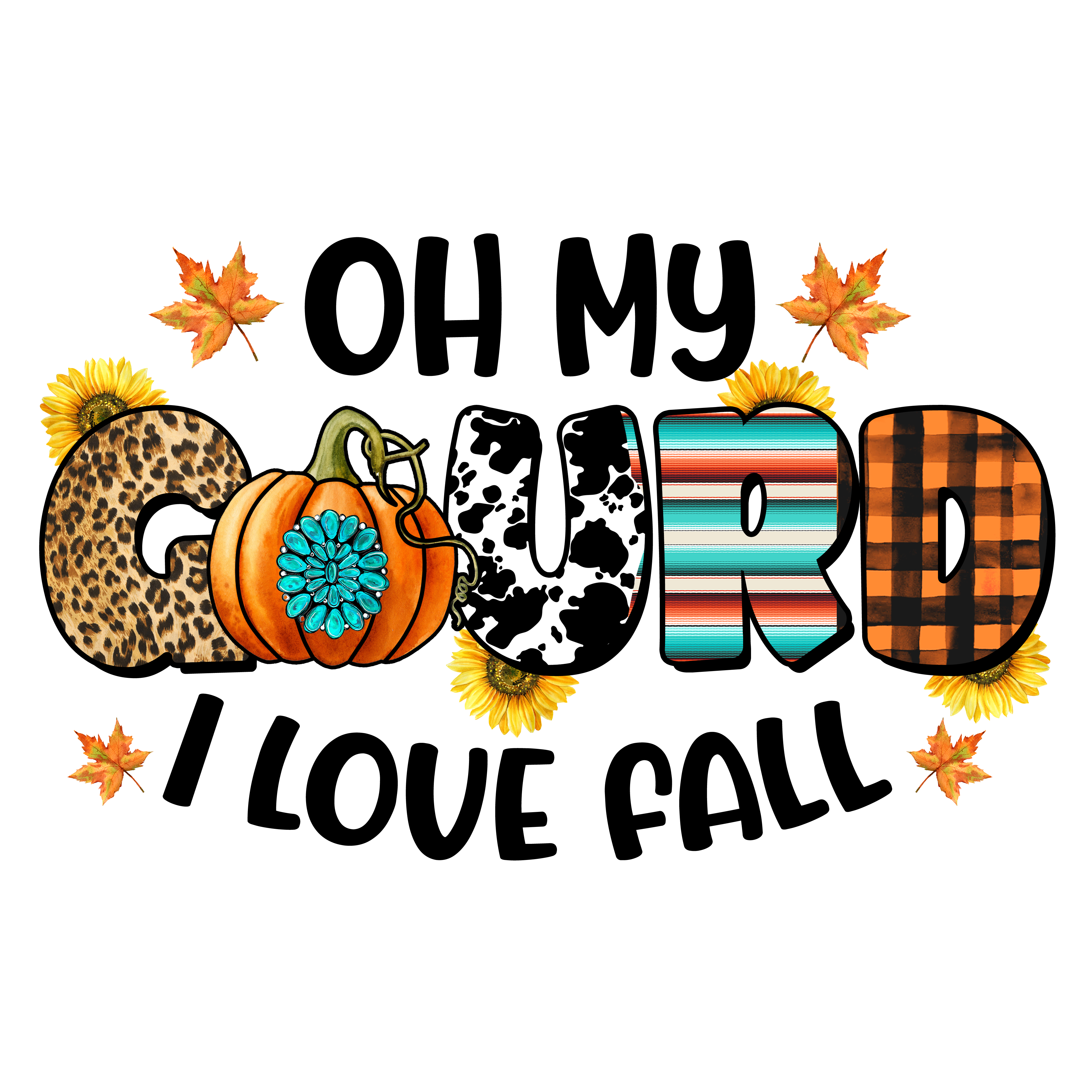 Autumn Gourd Pumpkin DTF Transfer