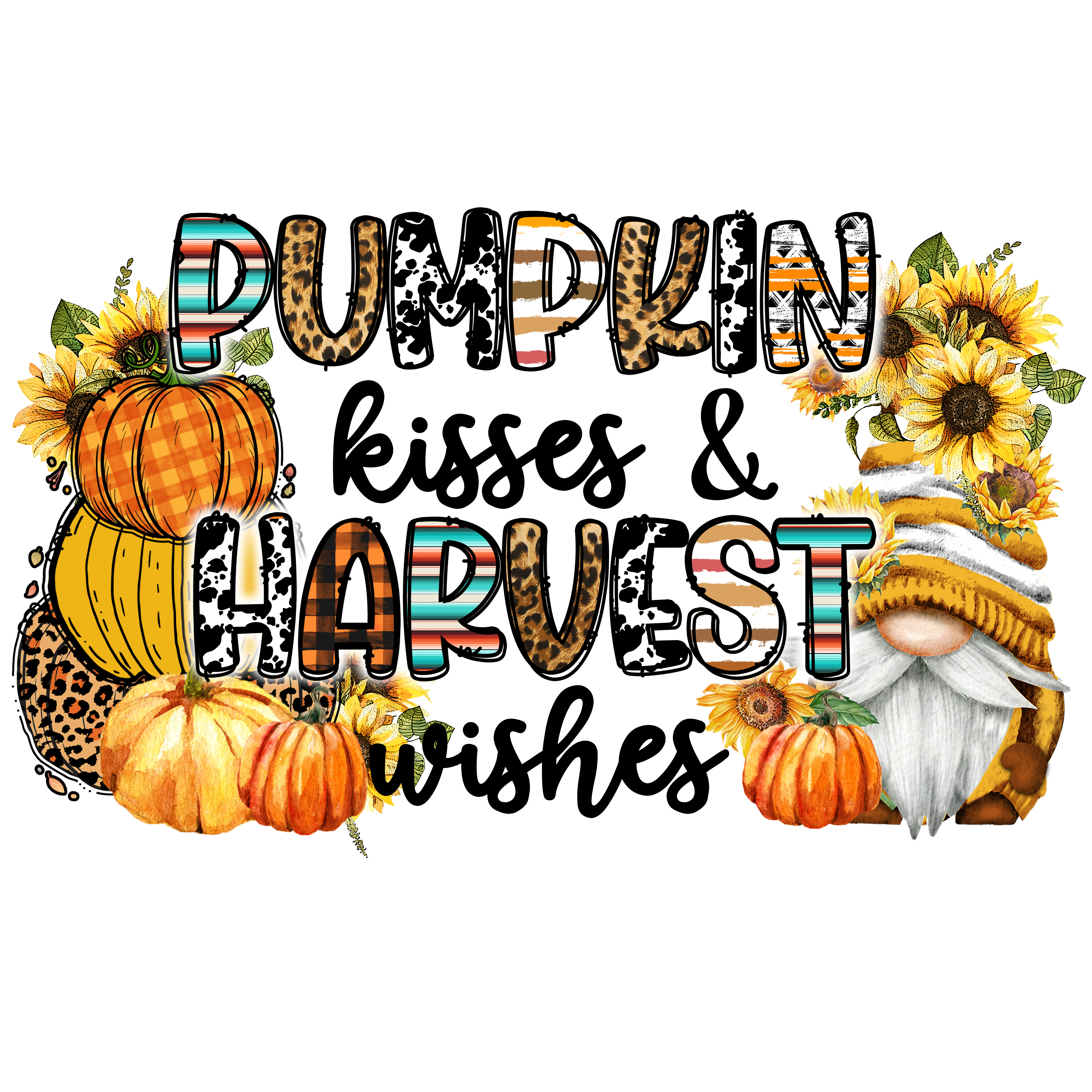 Pumpkin Harvest Gnome DTF Transfer
