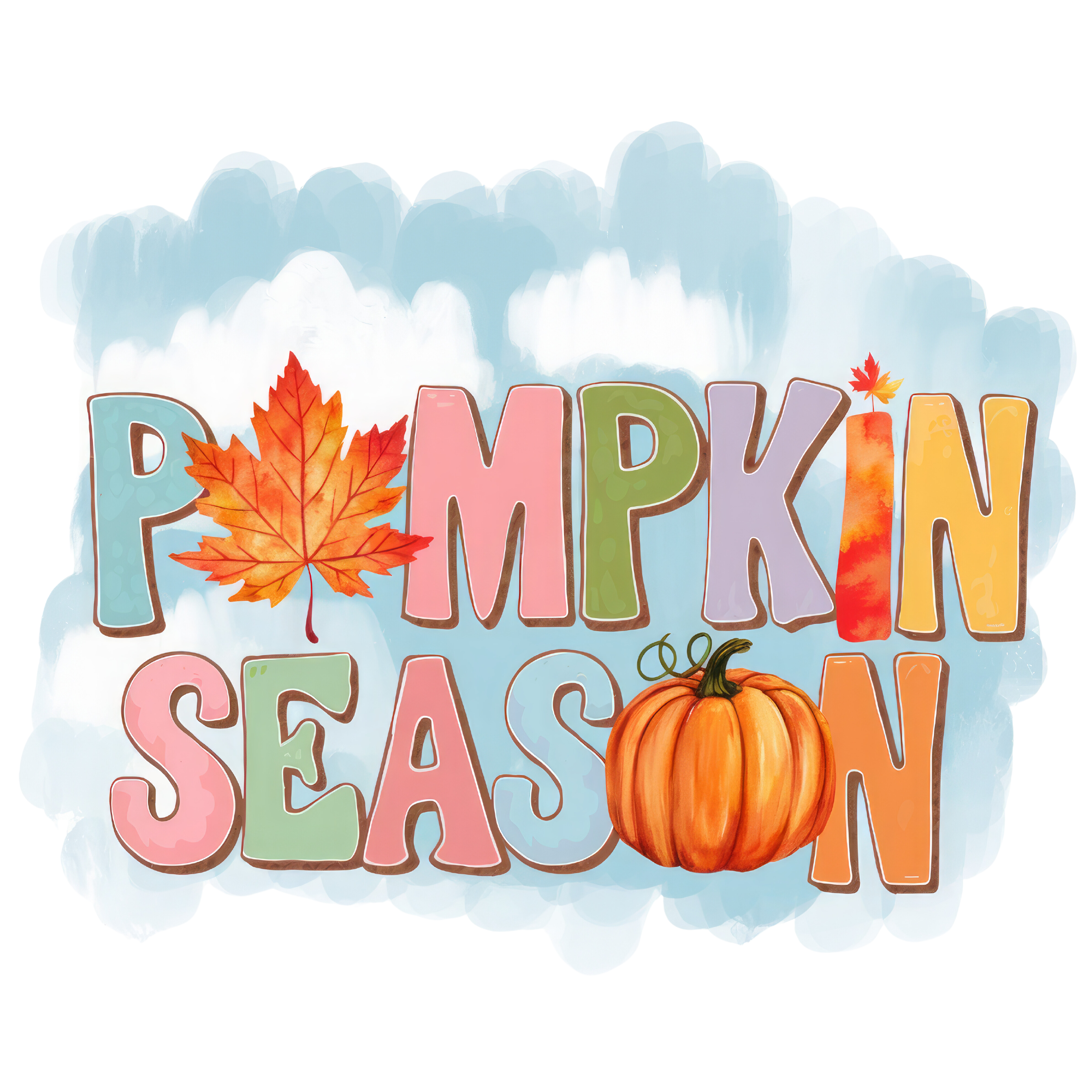 Colorful Pumpkin Season DTF Transfer