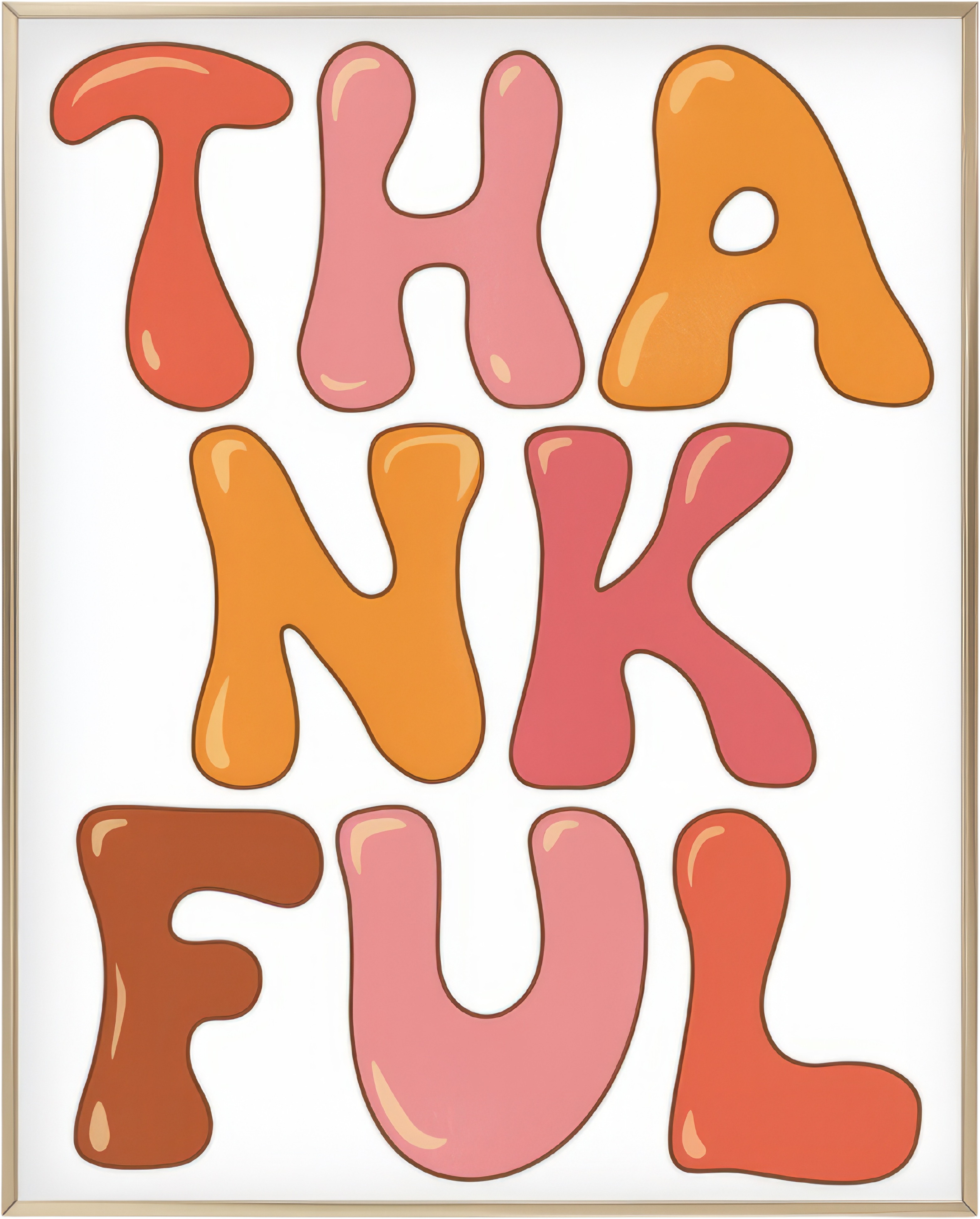 Colorful Thankful DTF Transfer
