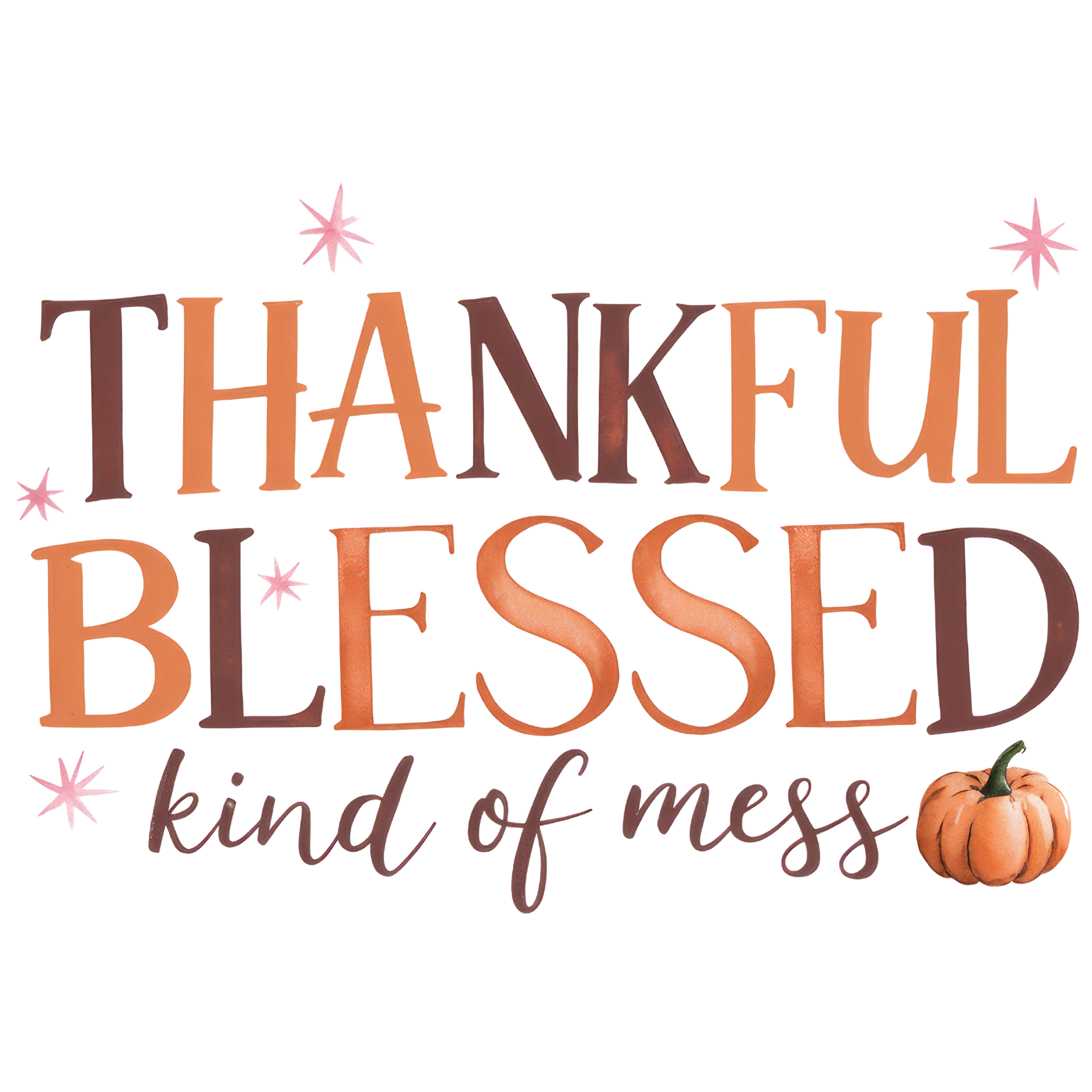 Thankful Blessed Kind Of Mess DTF Transfer