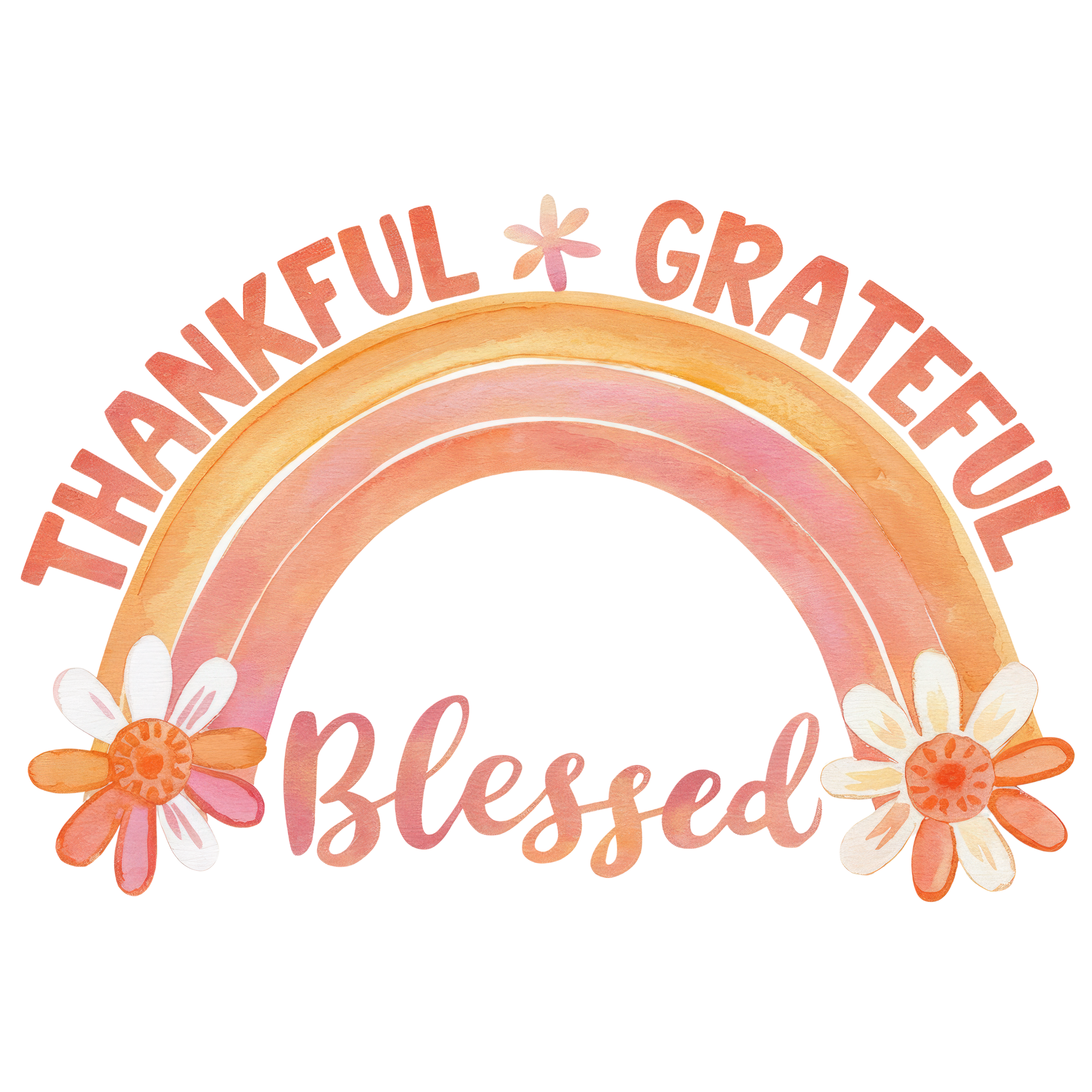 Thankful Grateful Blessed Rainbow DTF Transfer