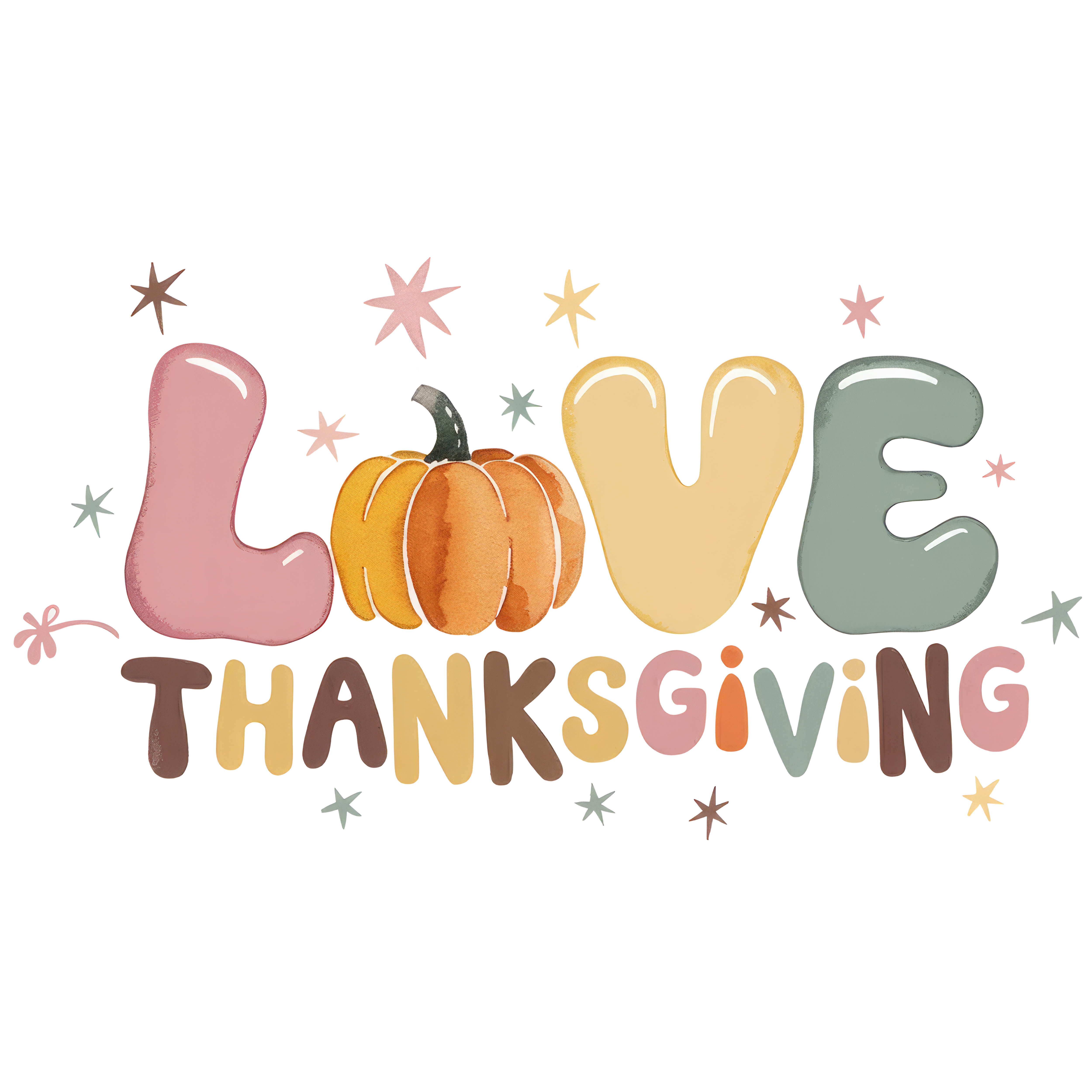 Love Thanksgiving Pumpkin DTF Transfer