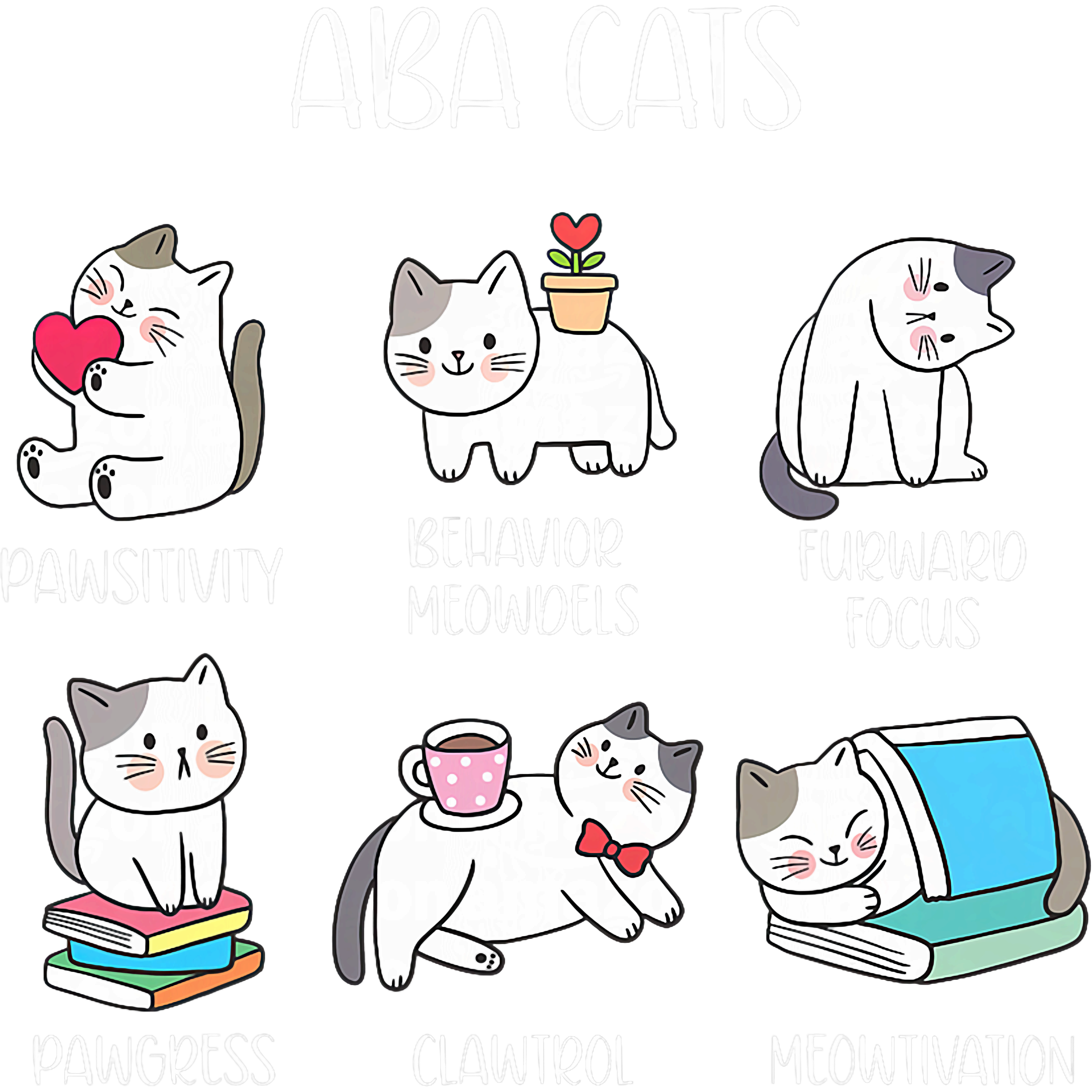 ABA Behavior Cats DTF Transfer