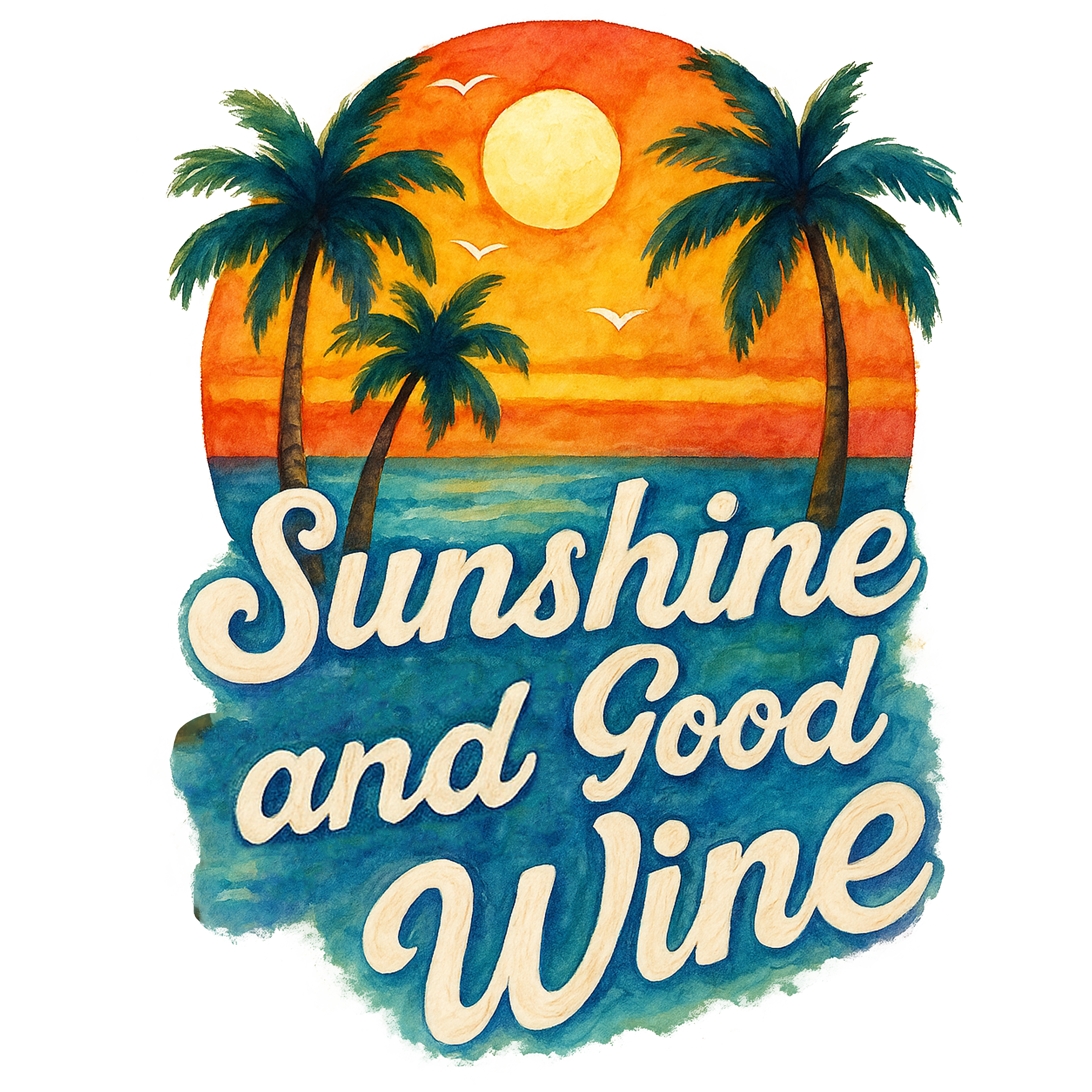 Sunshine And Good Wine DTF Transfer