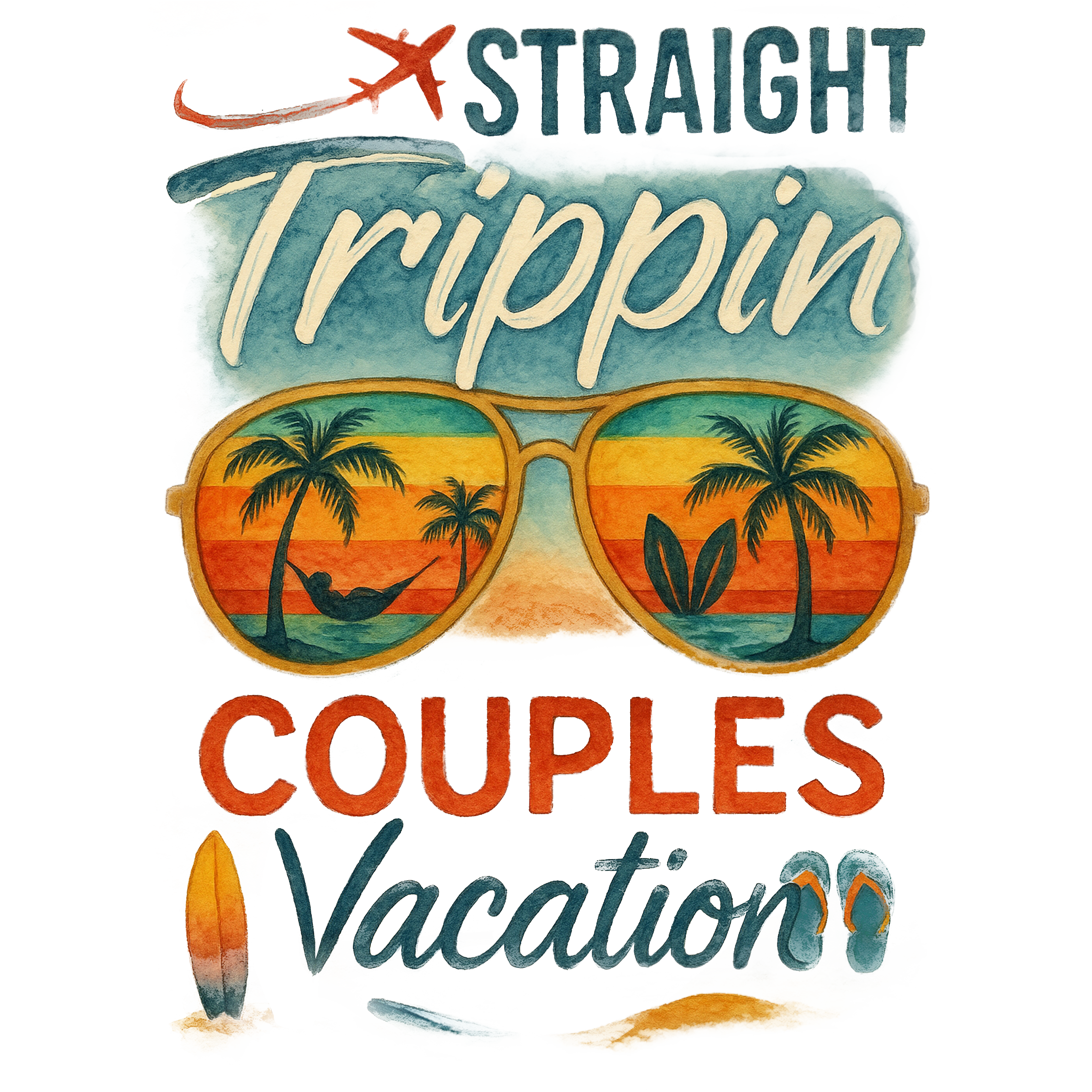 Straight Trippin Couples Vacation DTF Transfer