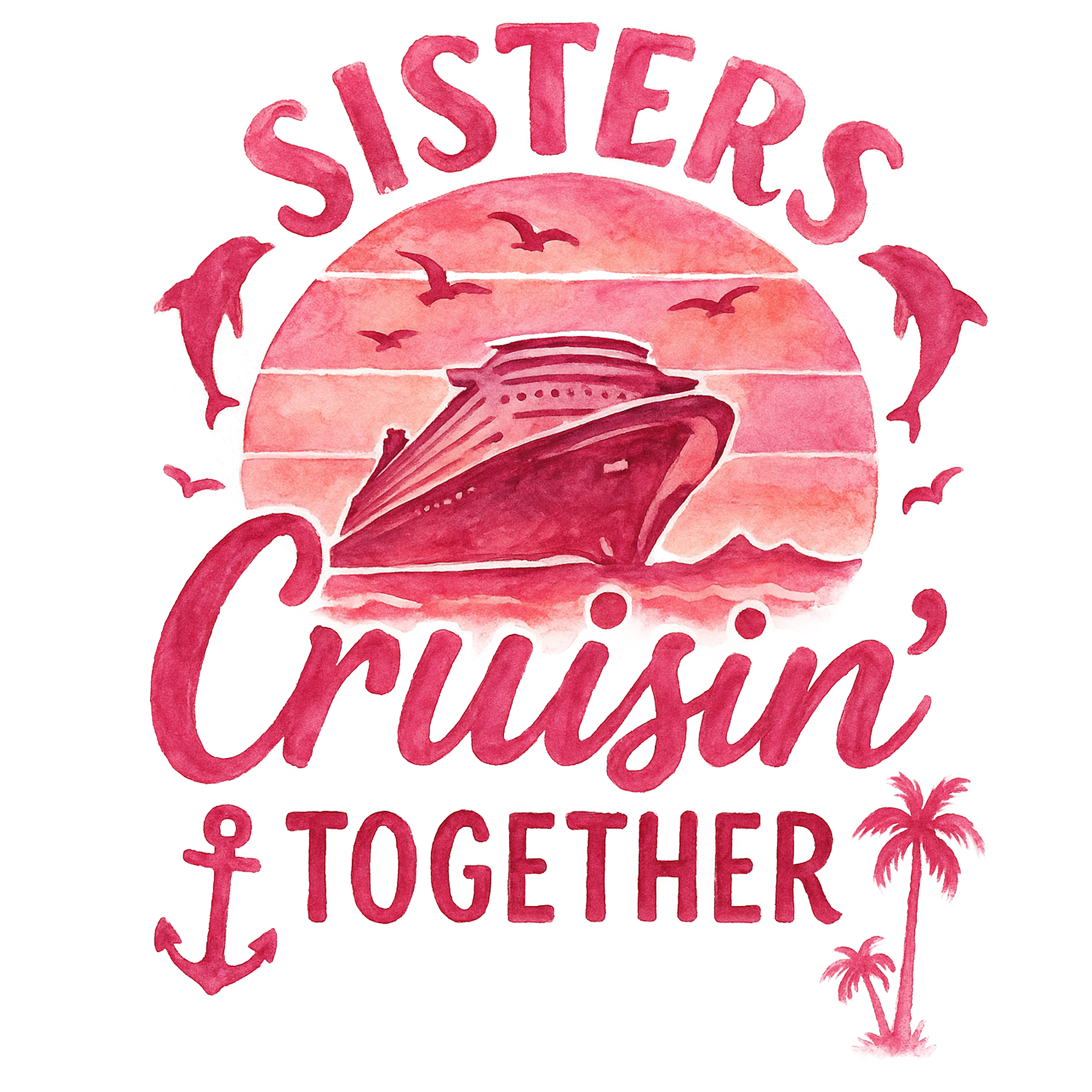 Sisters Cruisin Together DTF Transfer
